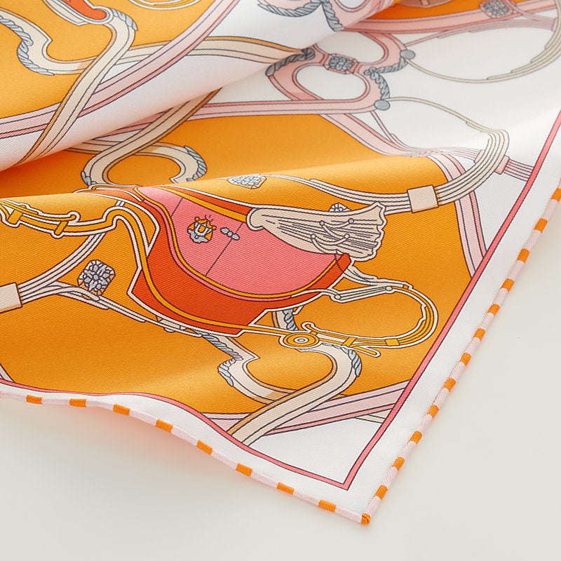 Hermes Springs Remix Scarf 45, Orange, Close
