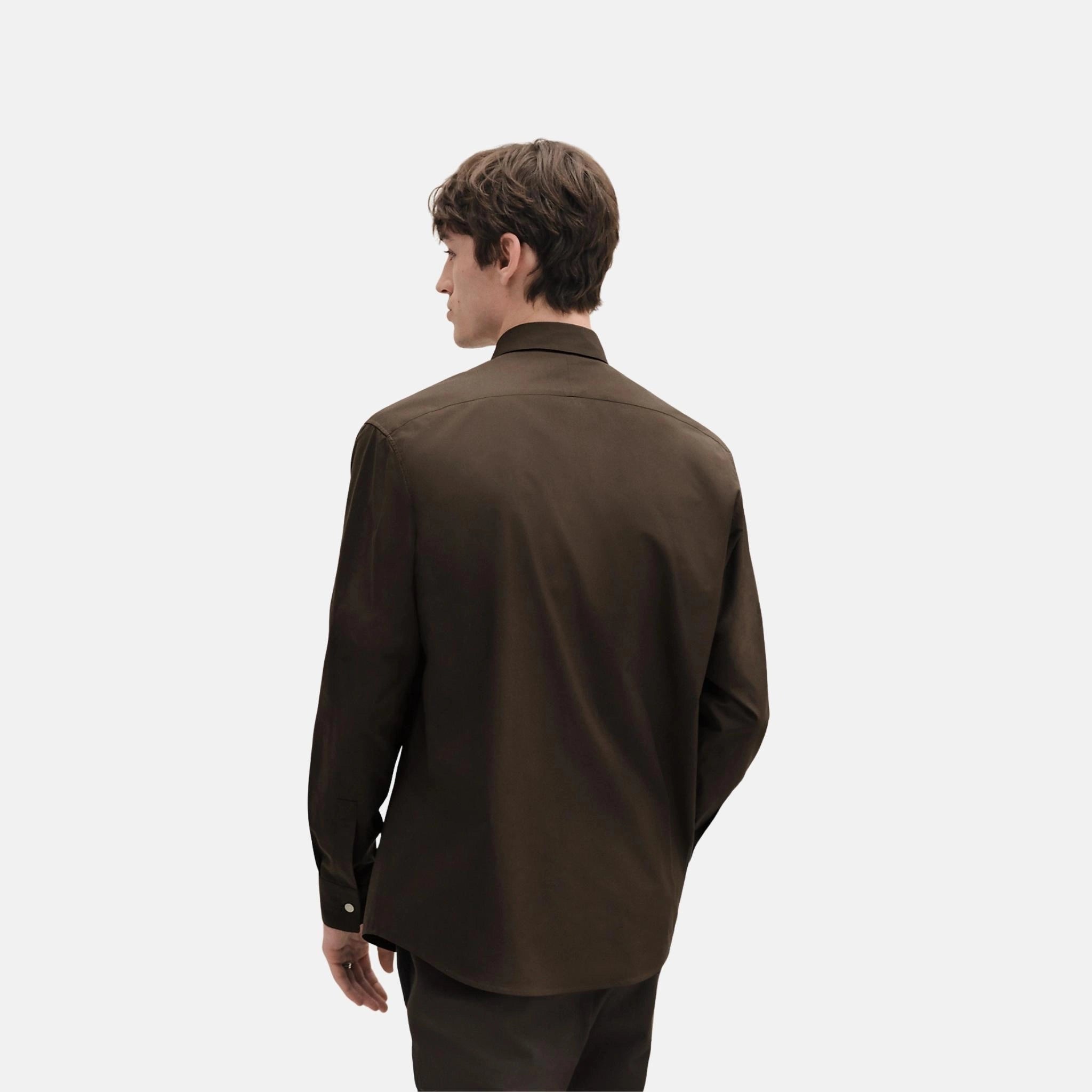 Hermes Straight Body Shirt, Coffee, Back