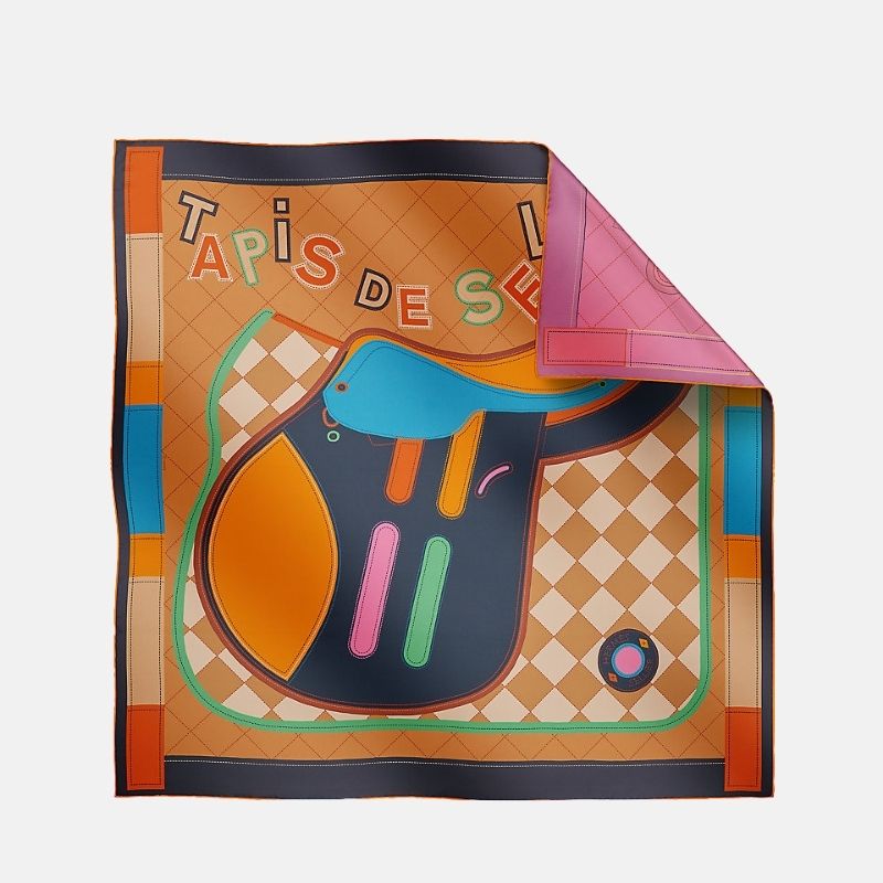 Hermes Tapis De Selle Double Face Scarf 90, Marine