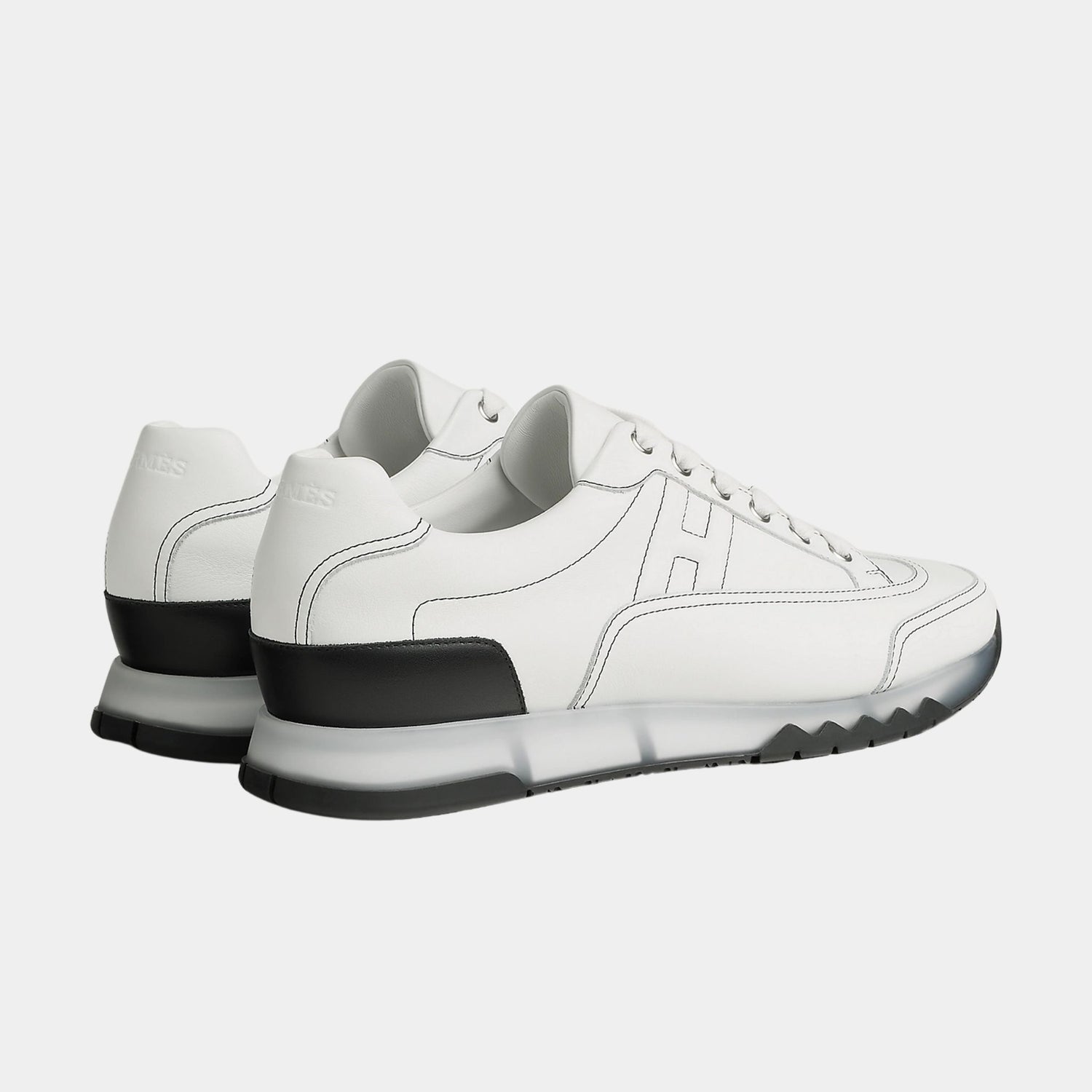 Hermes Trail Sneaker Calfskin, Blanc, Back