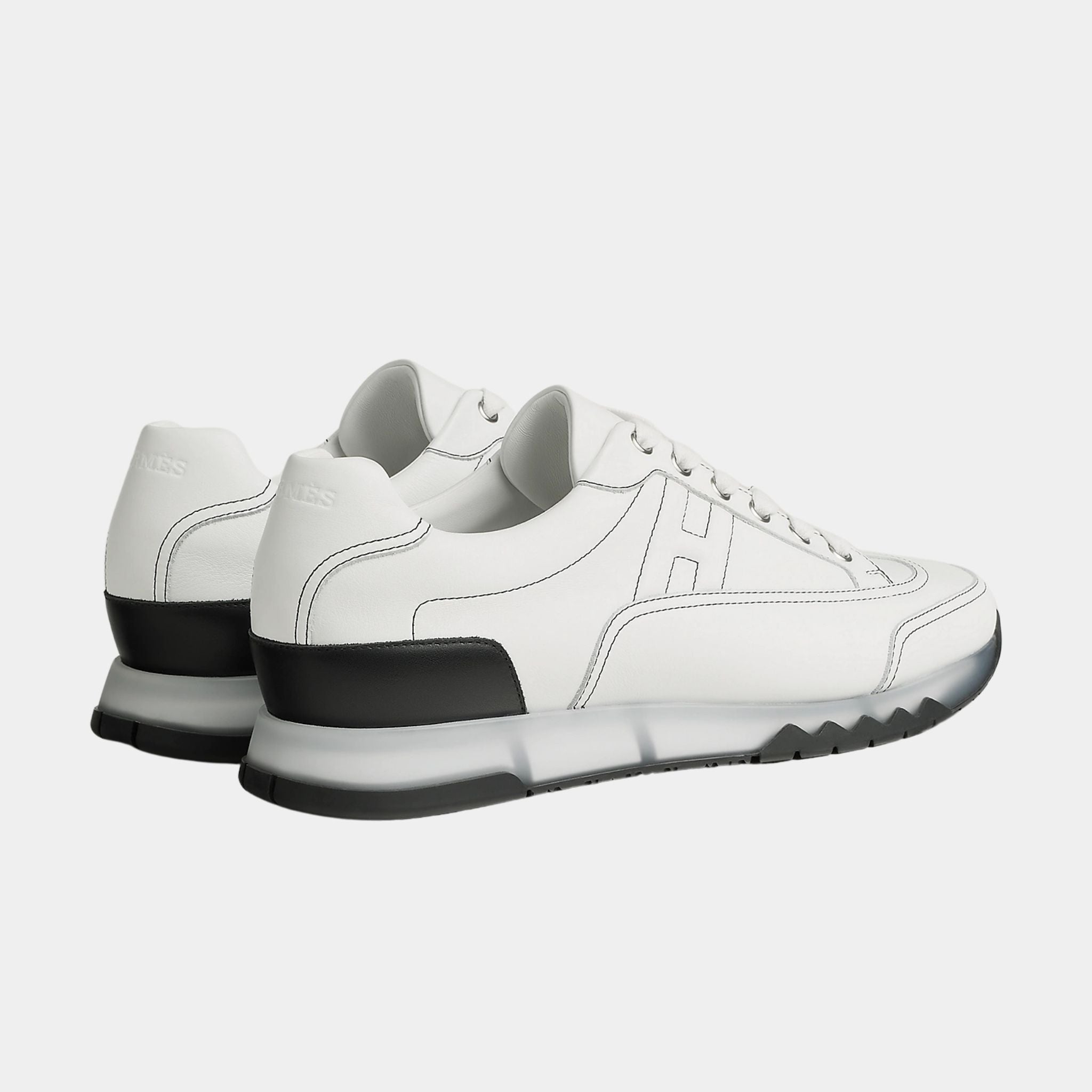 Hermes Trail Sneaker Calfskin, Blanc, Back