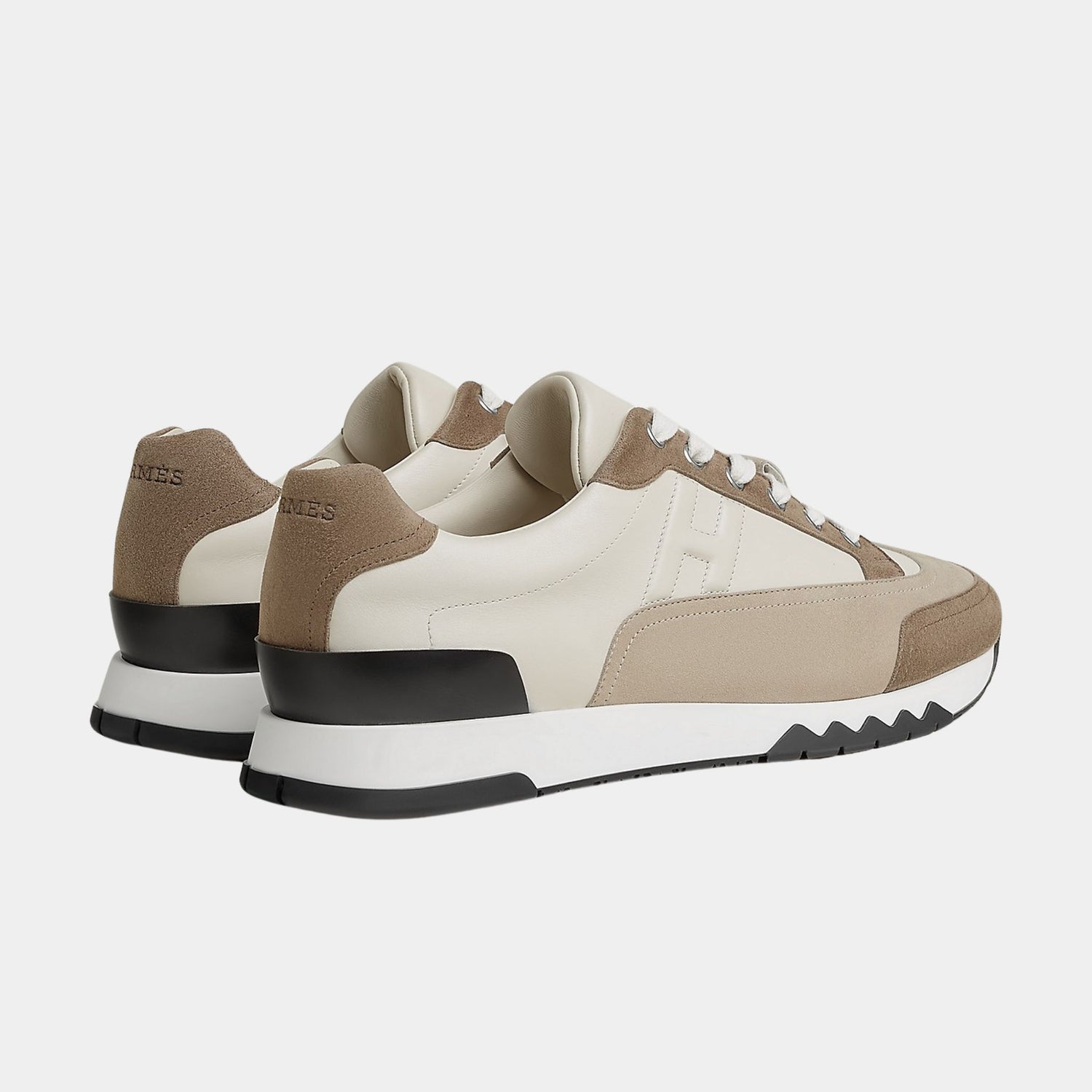 Hermes Trail Sneaker Calfskin and Suede Goatskin, Beige Galet, Back