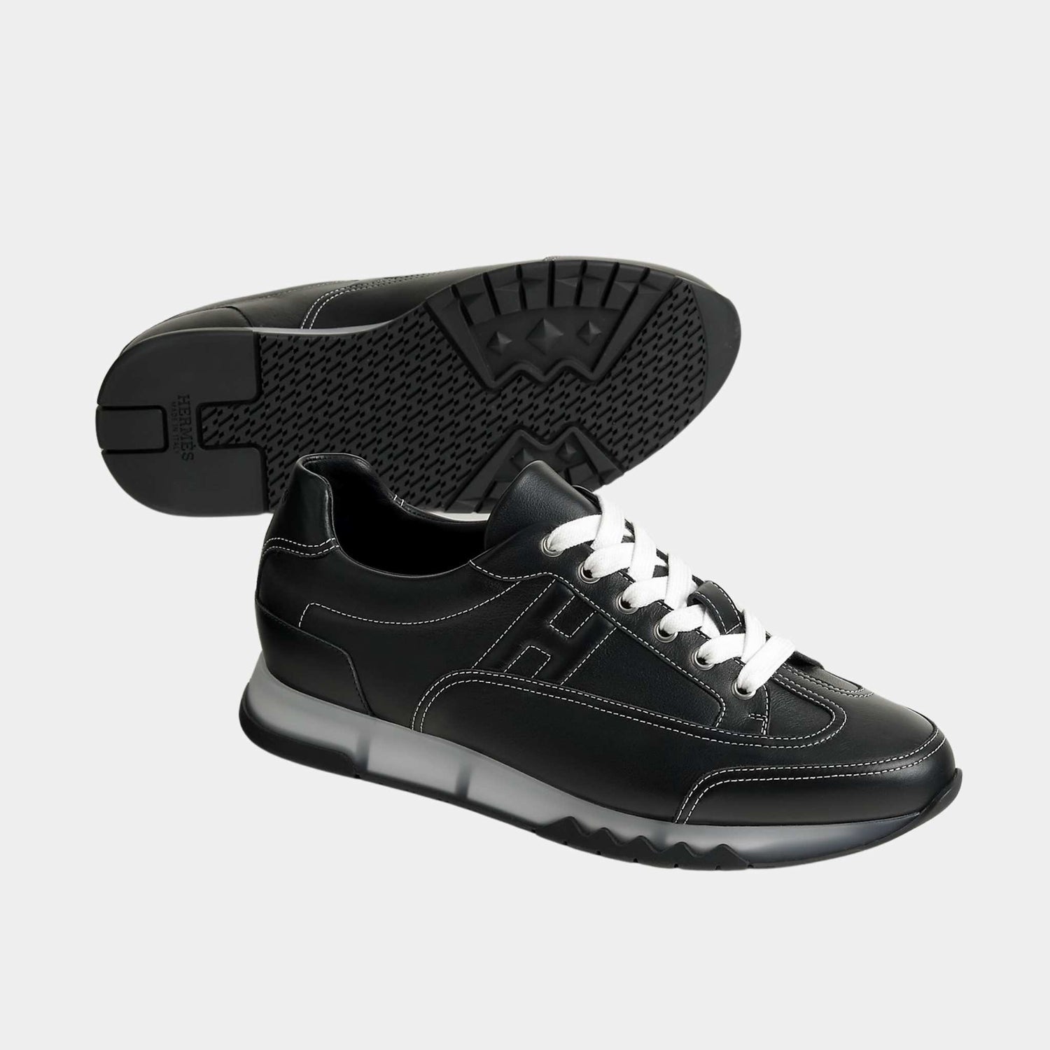 Hermes Trail Sneaker Calfskin, Noir, Front