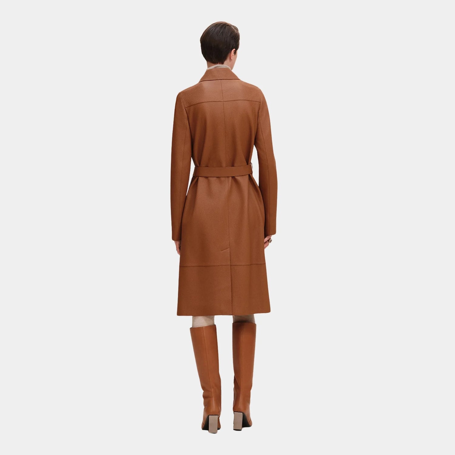 Hermes Trench Coat in Washed Deer, Marron Fauve, Back