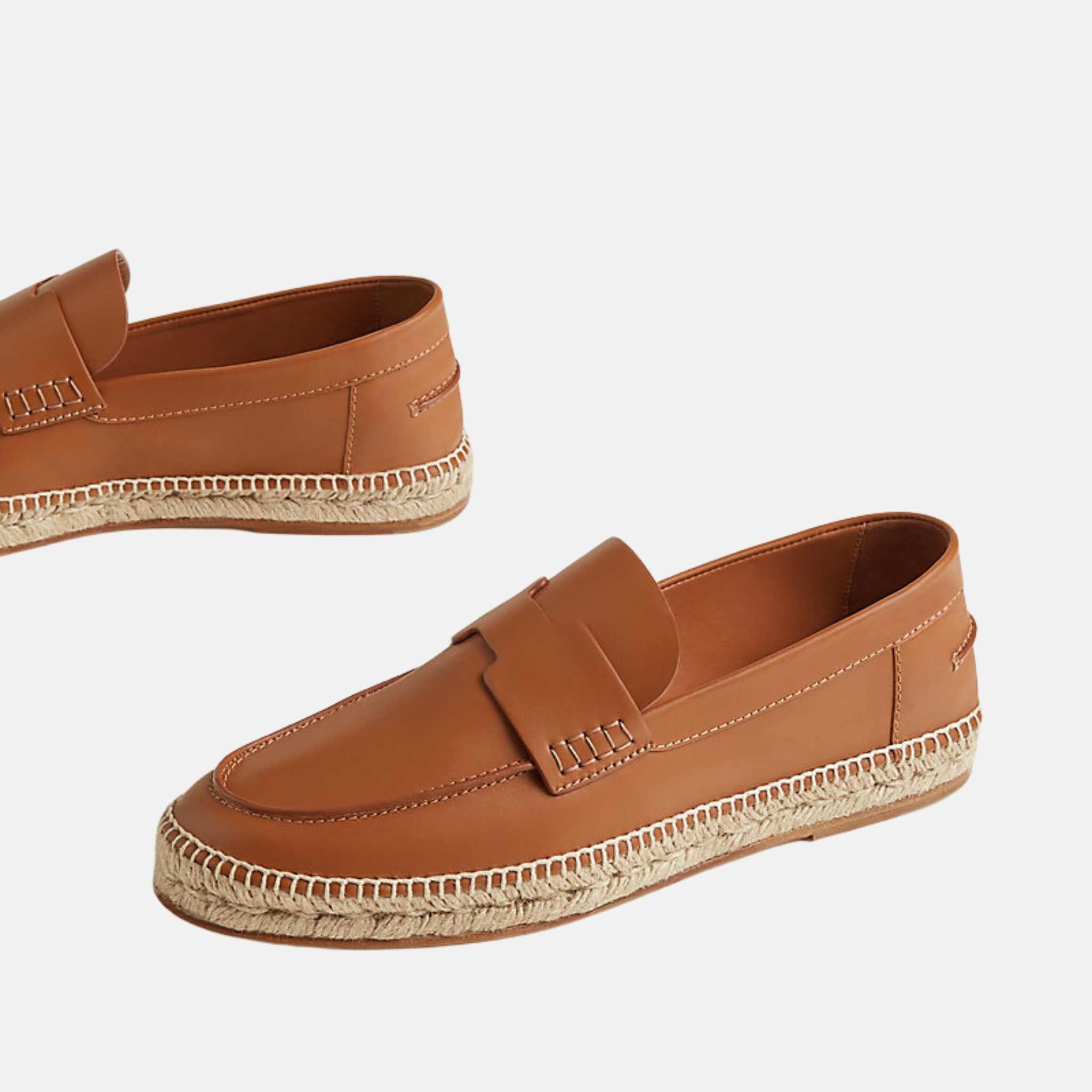 Hermes Trip espadrille Calfskin Naturel, side