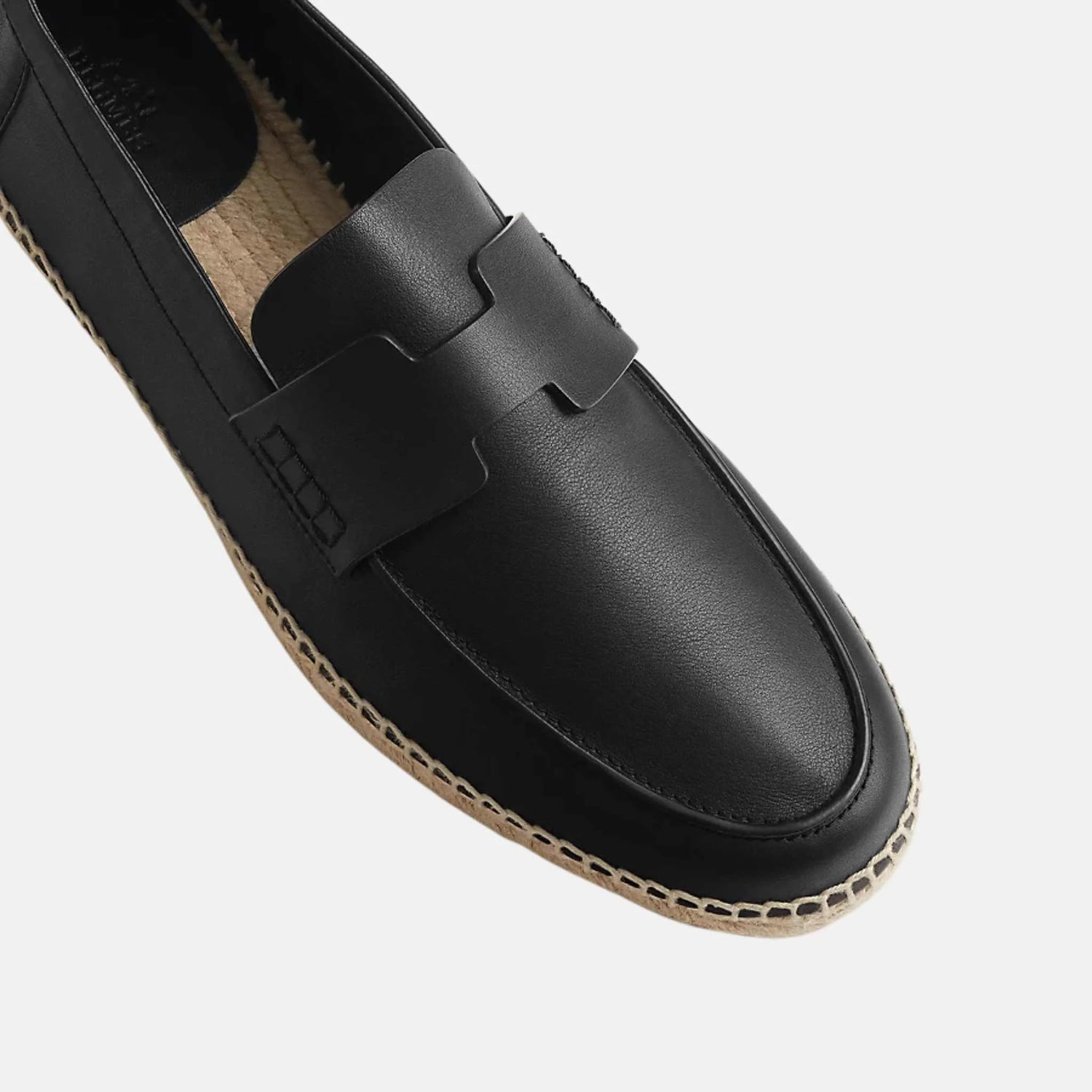 Hermes Trip espadrille Calfskin, Noir, Top