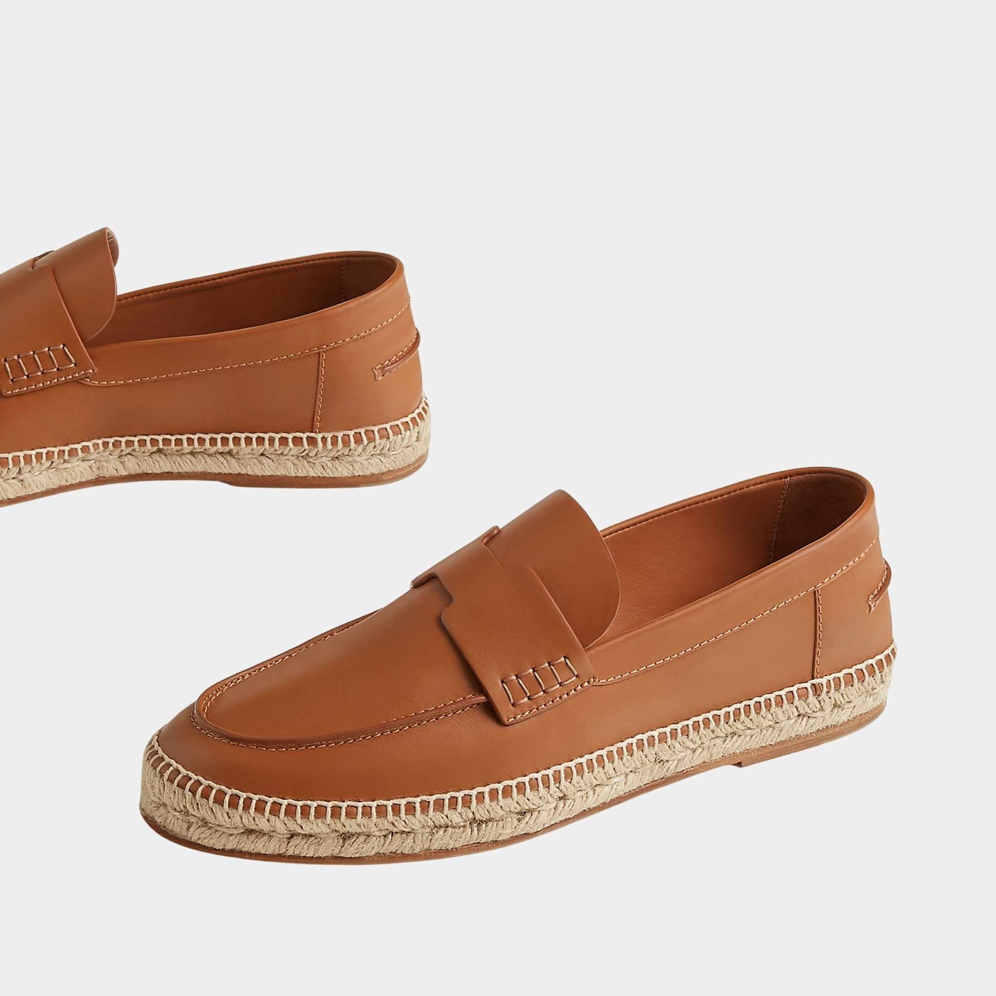 Hermes Trip Espadrille in Calfskin, Naturel, Side