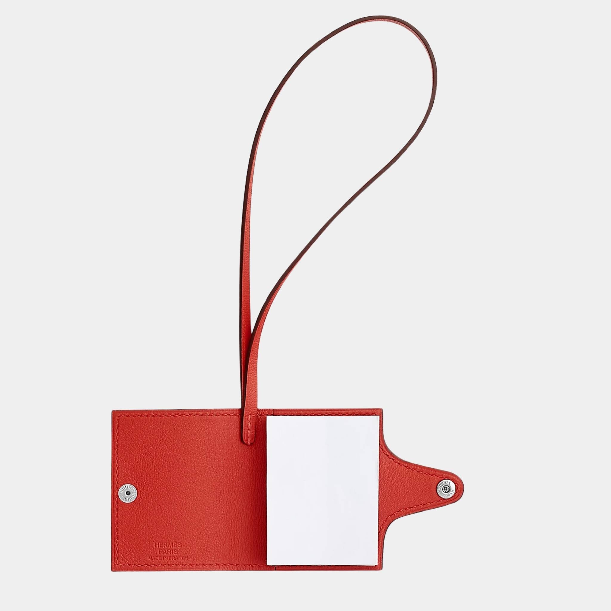 Hermes Ulysse Nano Charm in Evercolor Calfskin, Capucine, Inside