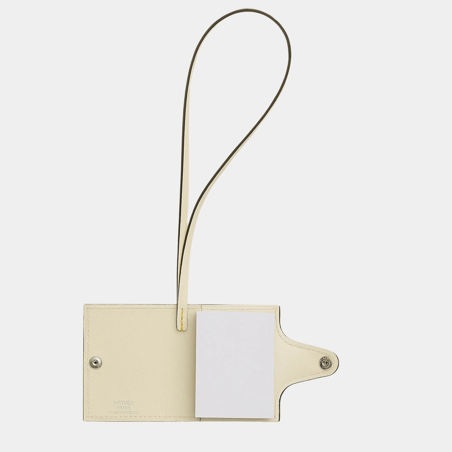 Hermes Ulysse Nano Charm in Evercolor Calfskin, Jaune De Naples, Inside