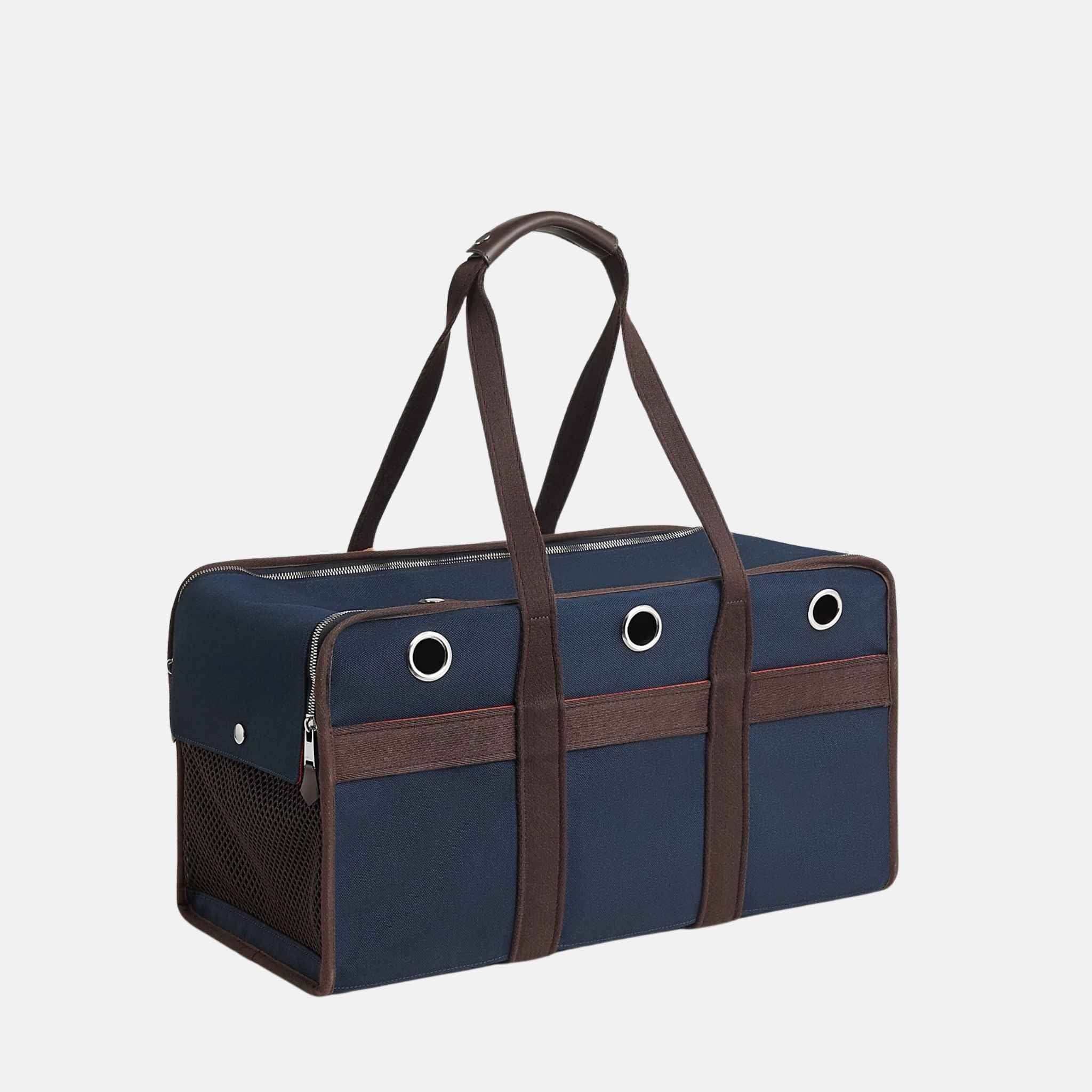 Hermes XL Luxury Dog Carrier Bag, Navy, Side