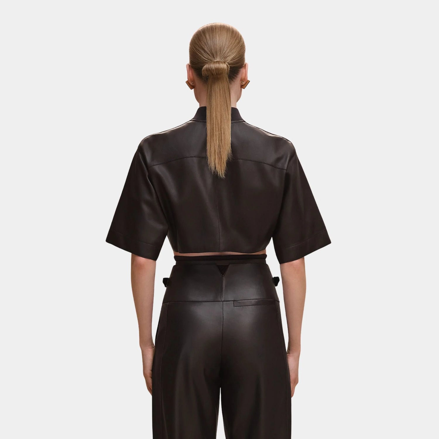 Hermes Zipped Top in Nappalized Lambskin, Marron Ebene, Back