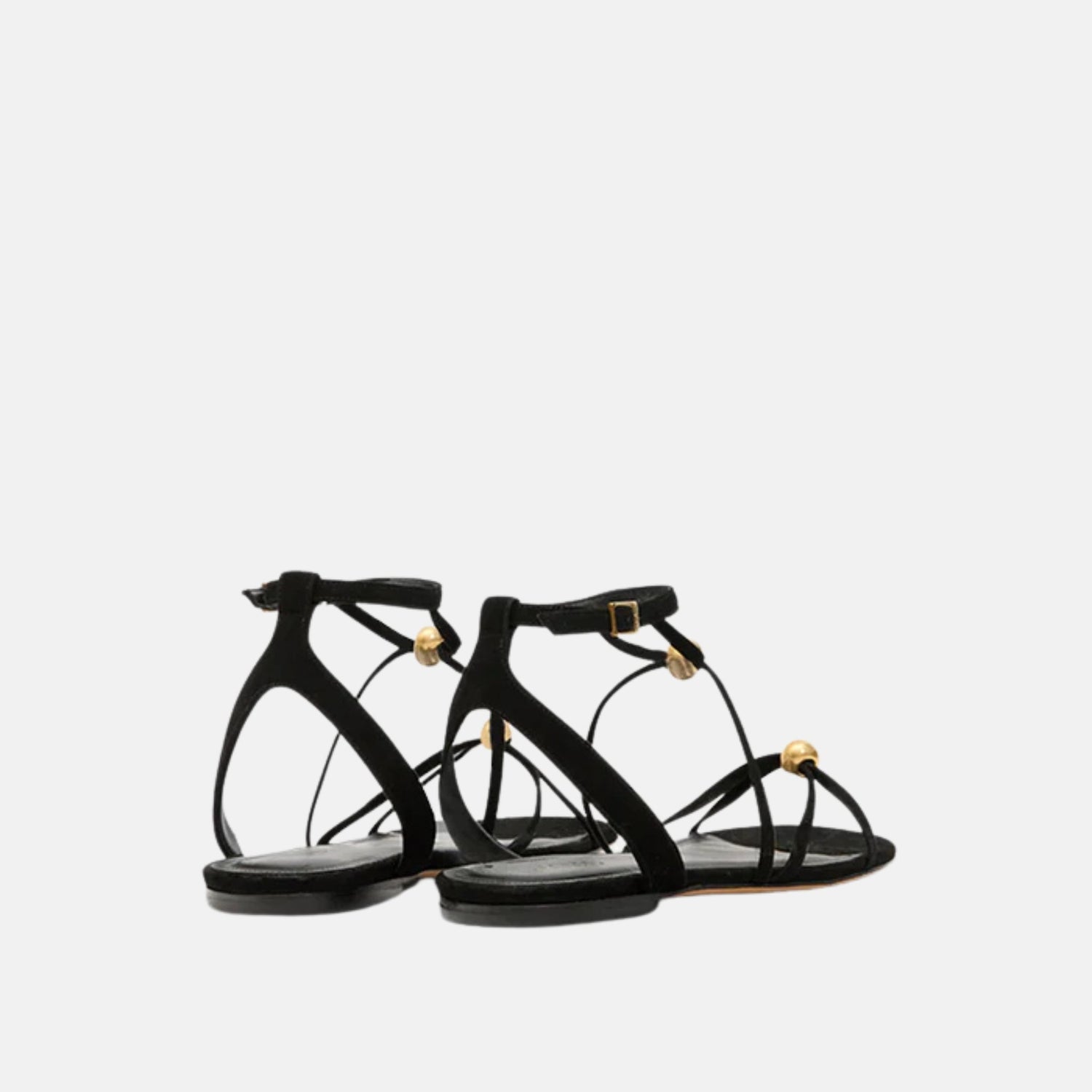 Isabel Marant Aeza Flat Sandals In Suede Leather, Back