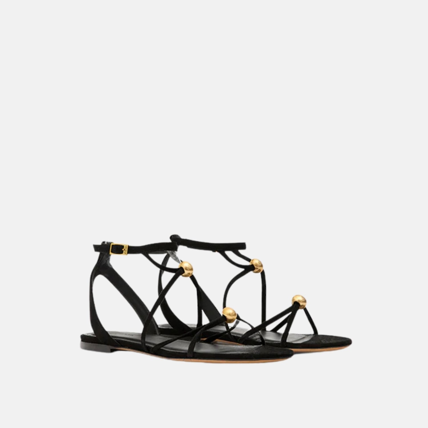 Isabel Marant Aeza Flat Sandals In Suede Leather, Front