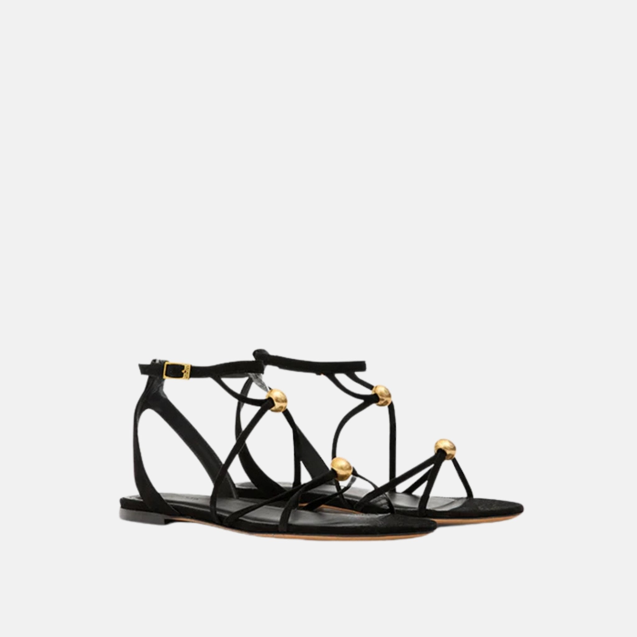 Isabel Marant Aeza Flat Sandals In Suede Leather, Front