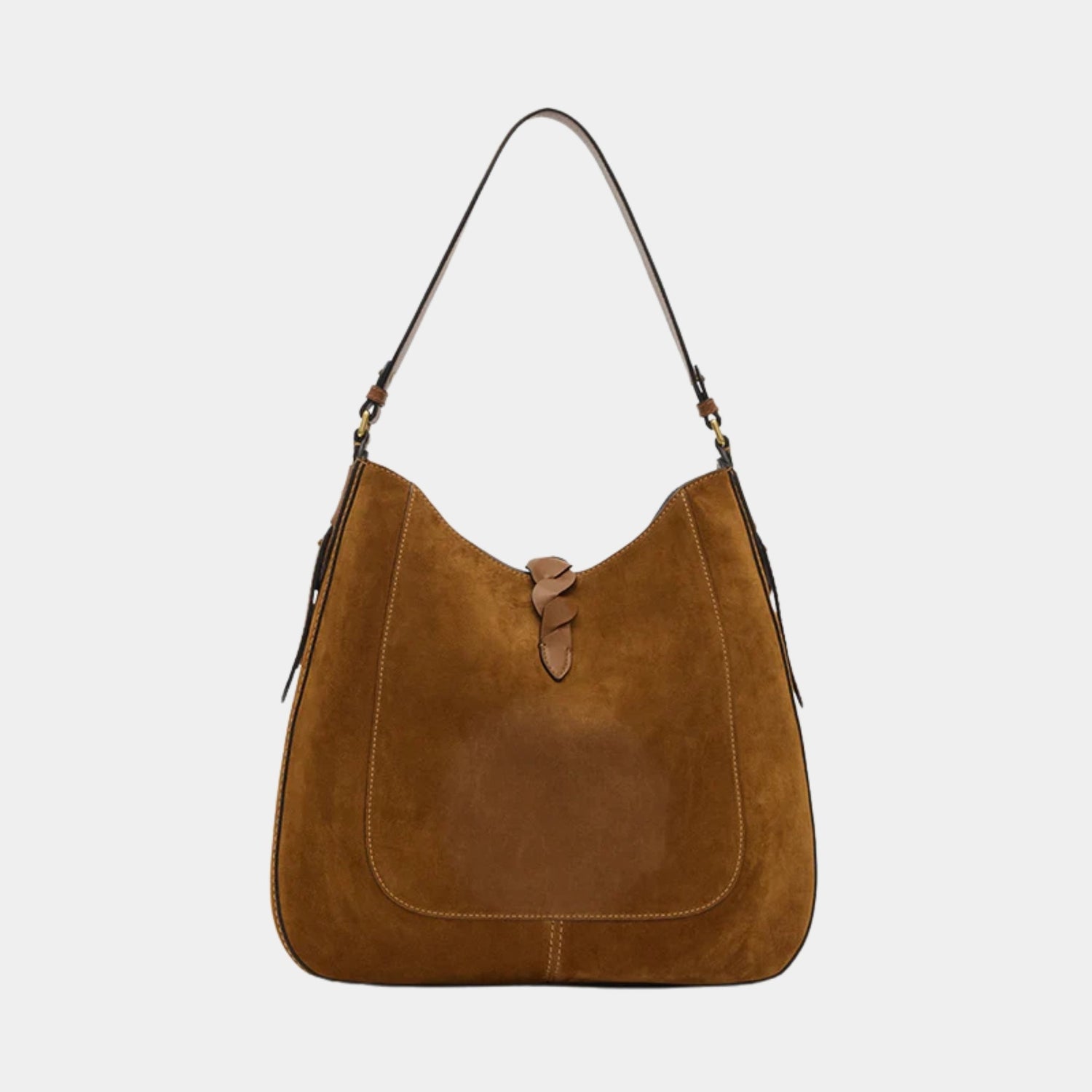 Isabel Marant Altay Hobo Suede Calfskin Leather Bag, Cognac, Back