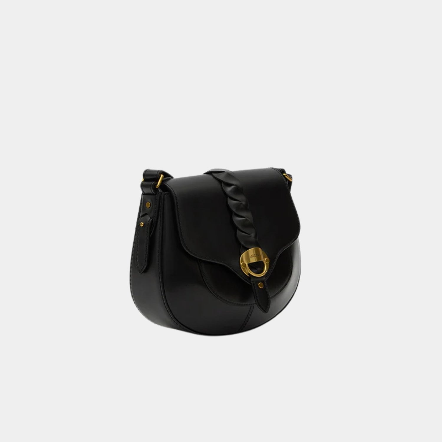 Isabel Marant Altay Small Leather Shoulder Bag, Black, Side