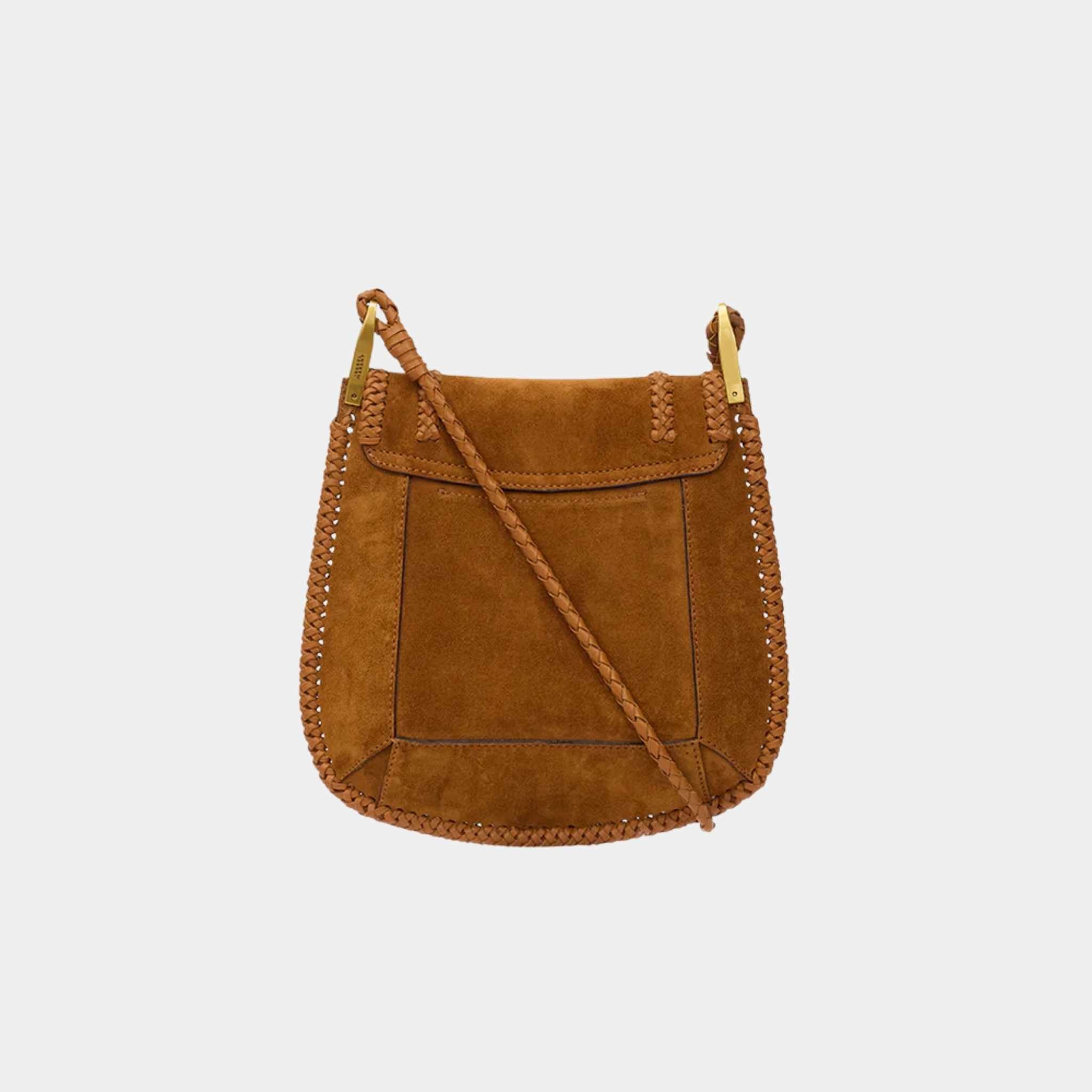 Isabel Marant Anahi Braided Suede Leather Shoulder Bag, Cognac, Back