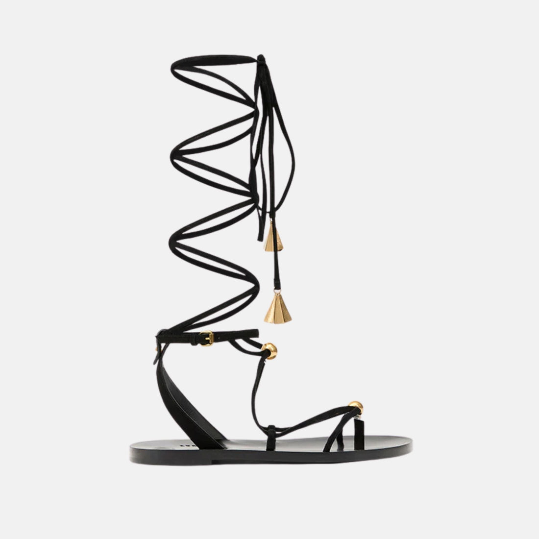 Isabel Marant Azzi High Top Sandals In Suede Leather, Side