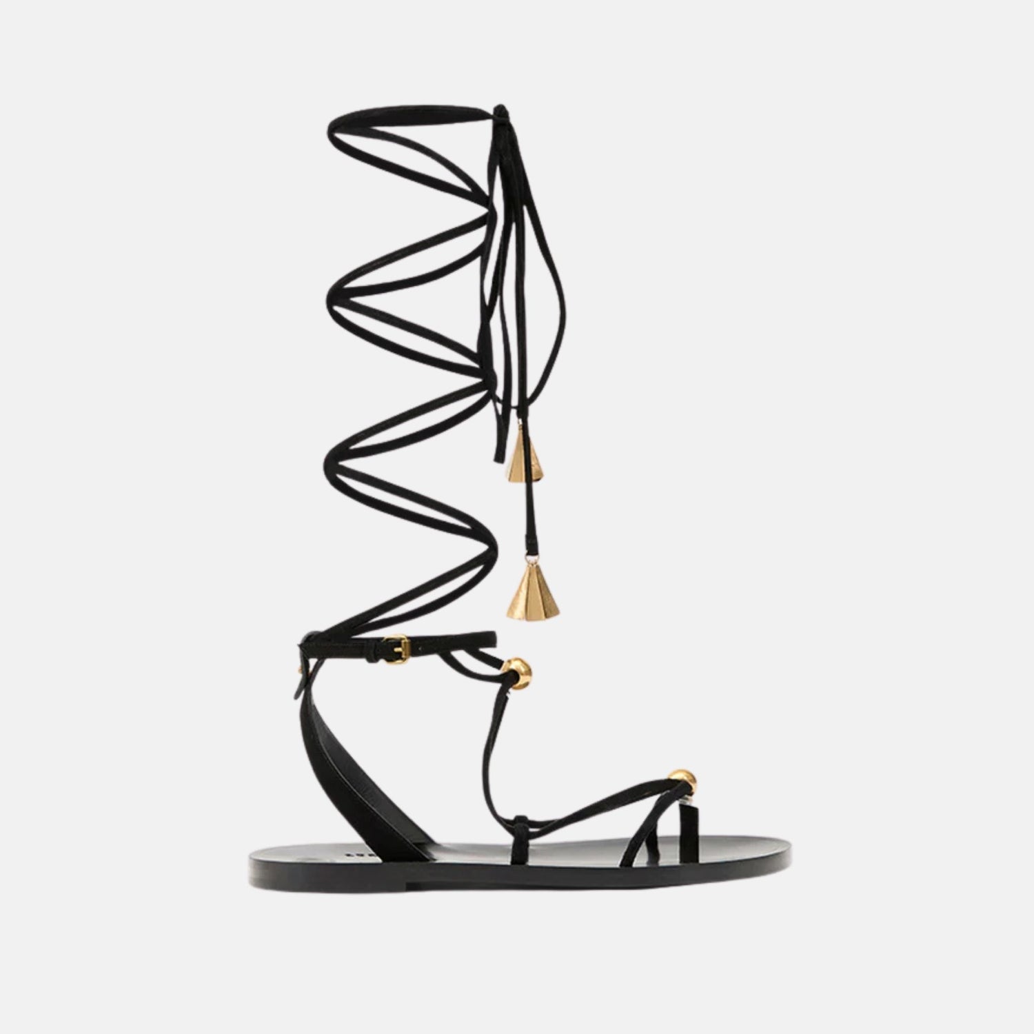 Isabel Marant Azzi High Top Sandals In Suede Leather, Side