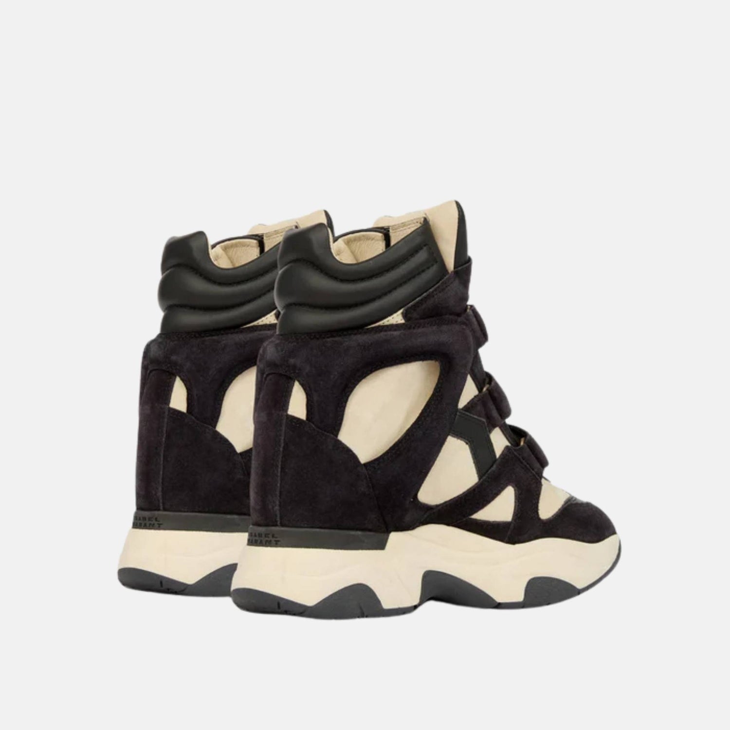 Isabel Marant Balskee Wedge Sneakers In Suede Calfskin Leather, Black, Back
