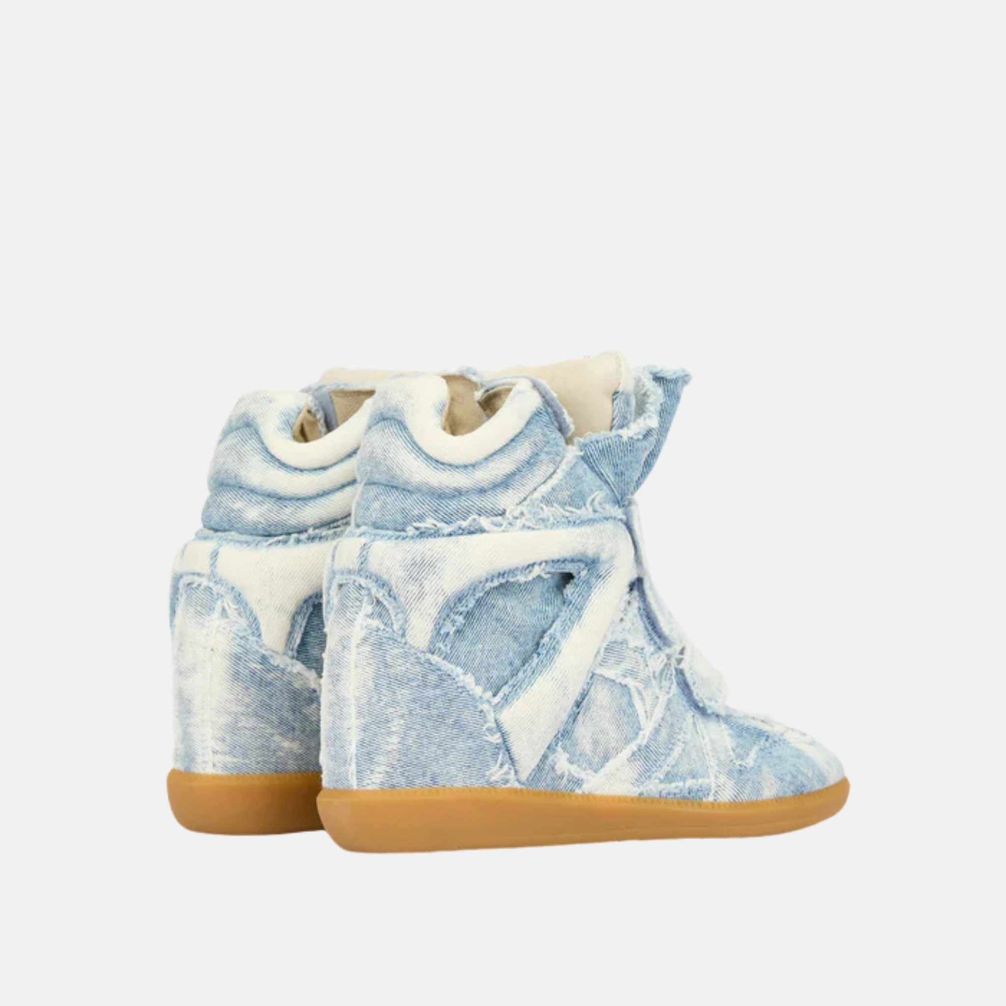 Isabel Marant Bekett Wedge Sneakers In Denim, Back