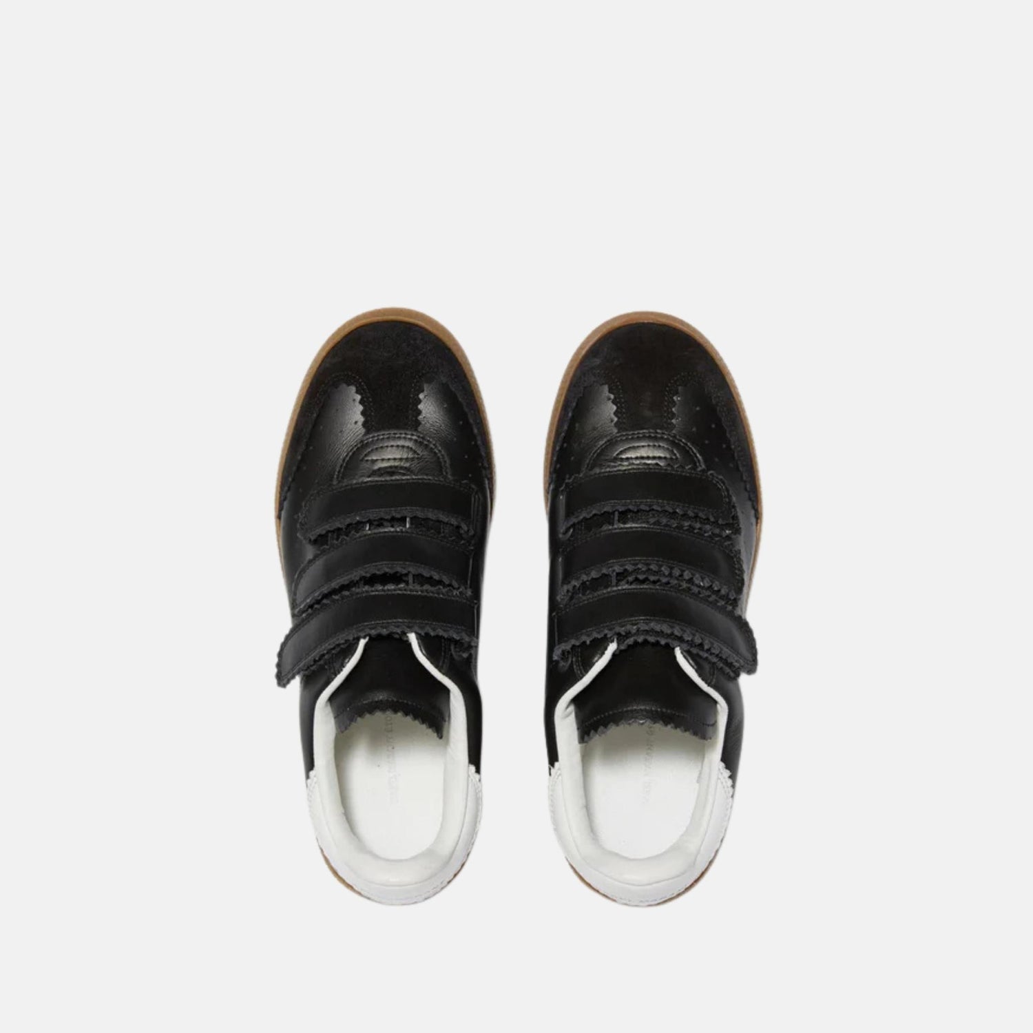 Isabel Marant Beth Low Top Sneakers In Leather, Black, Top