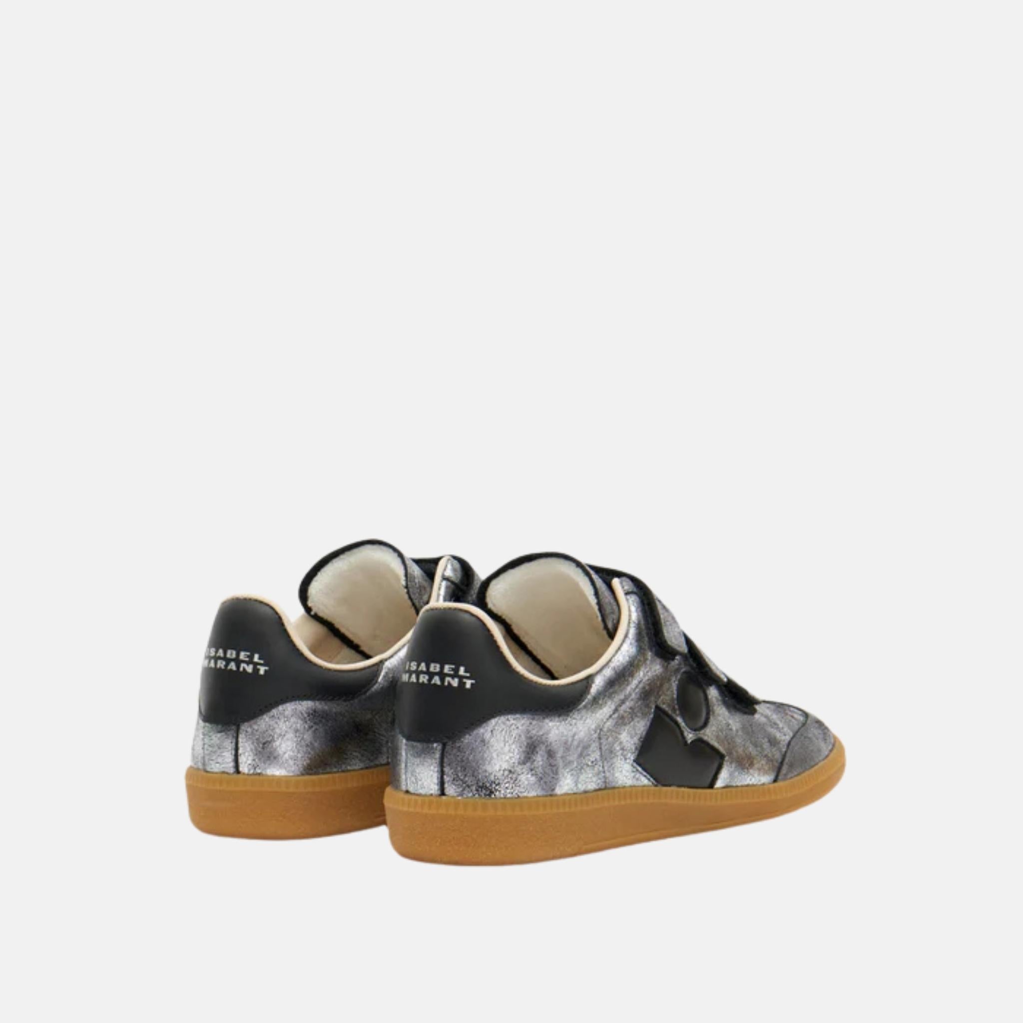 Isabel Marant Beth Low Top Sneakers In Metallic Leather, Back