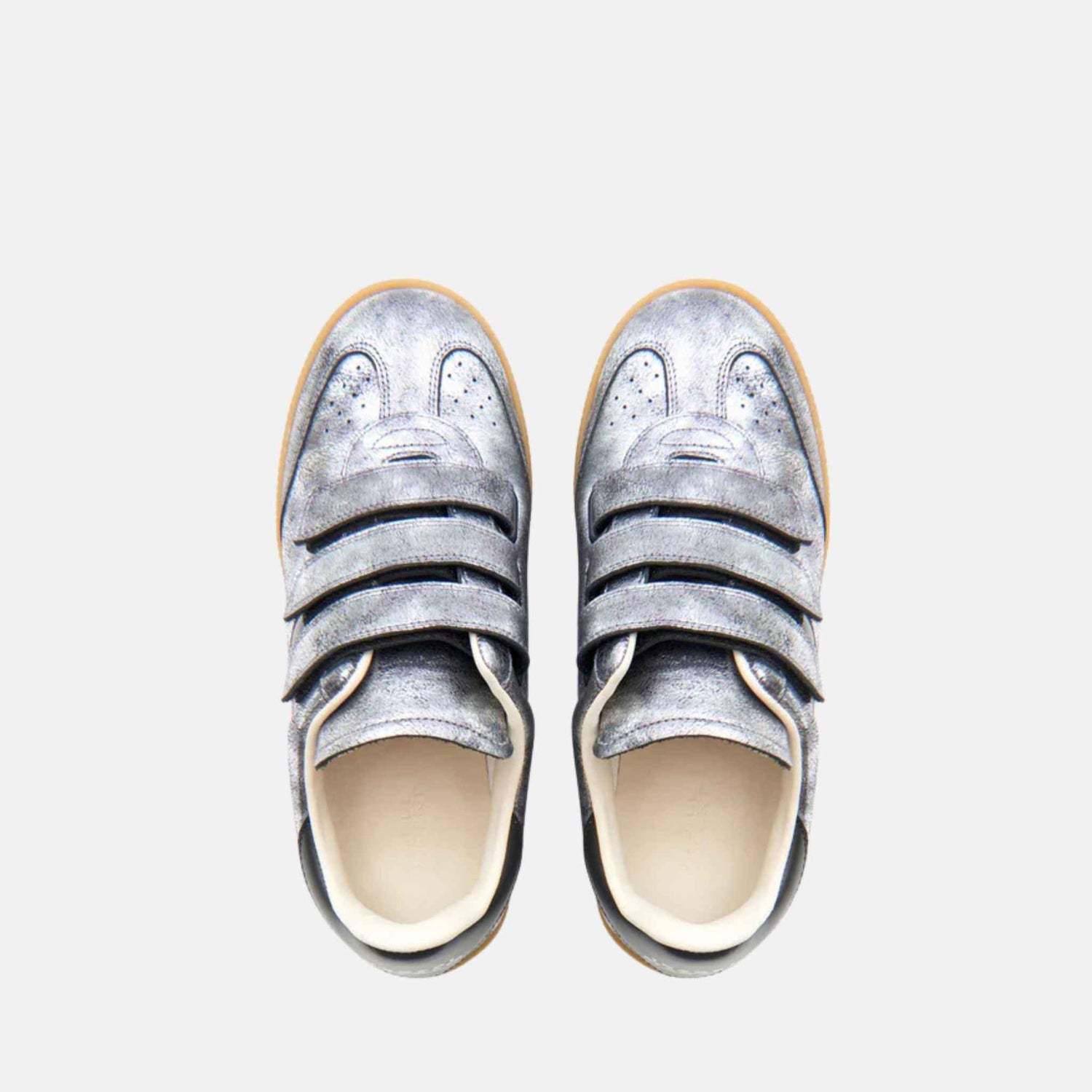 Isabel Marant Beth Low Top Sneakers In Metallic Leather, Top