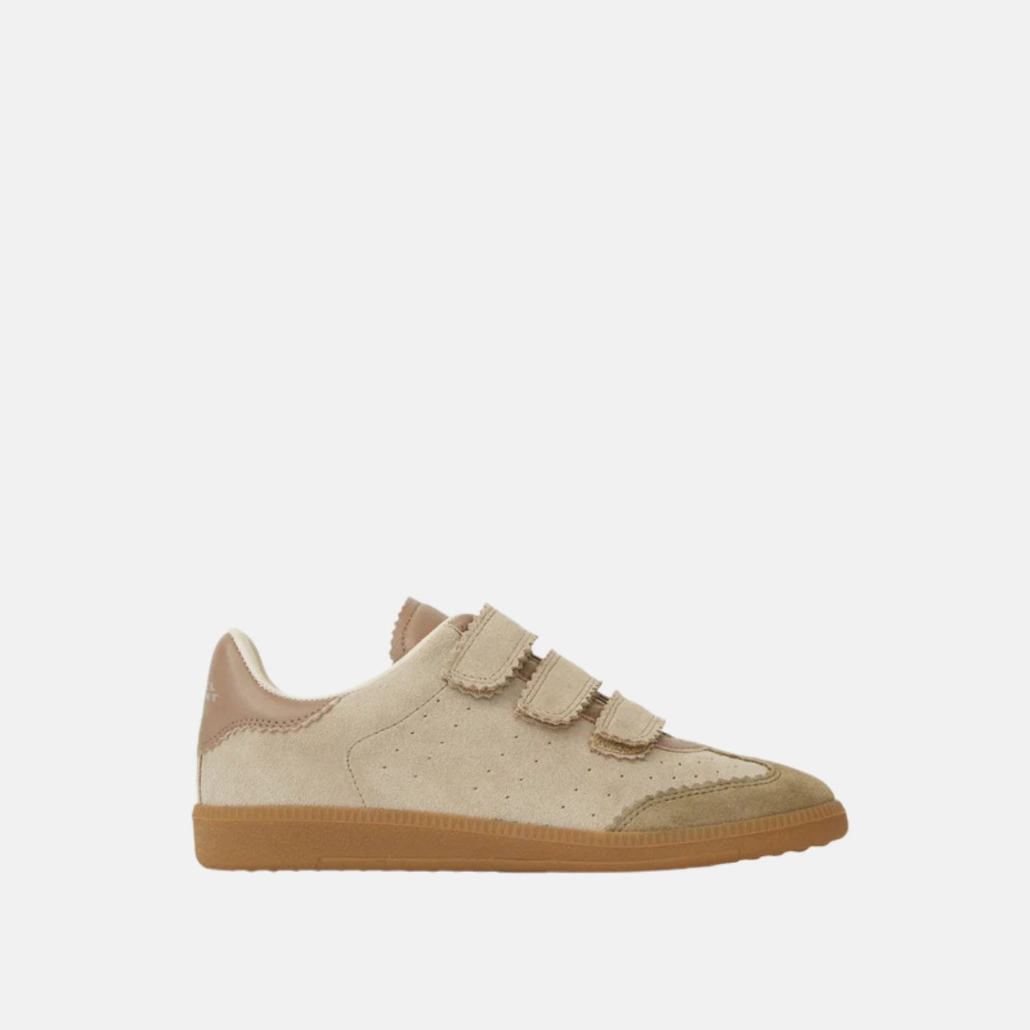 Isabel Marant Beth Low Top Sneakers In Suede Calfskin With Round Toes, Taupe, SIde