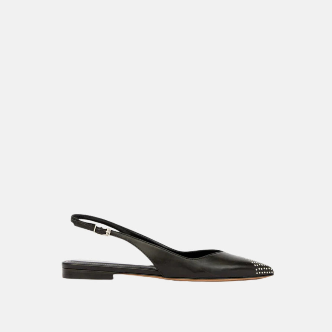 Isabel Marant Branee Slingback Ballet Flats Studded Calfskin Leather, Side