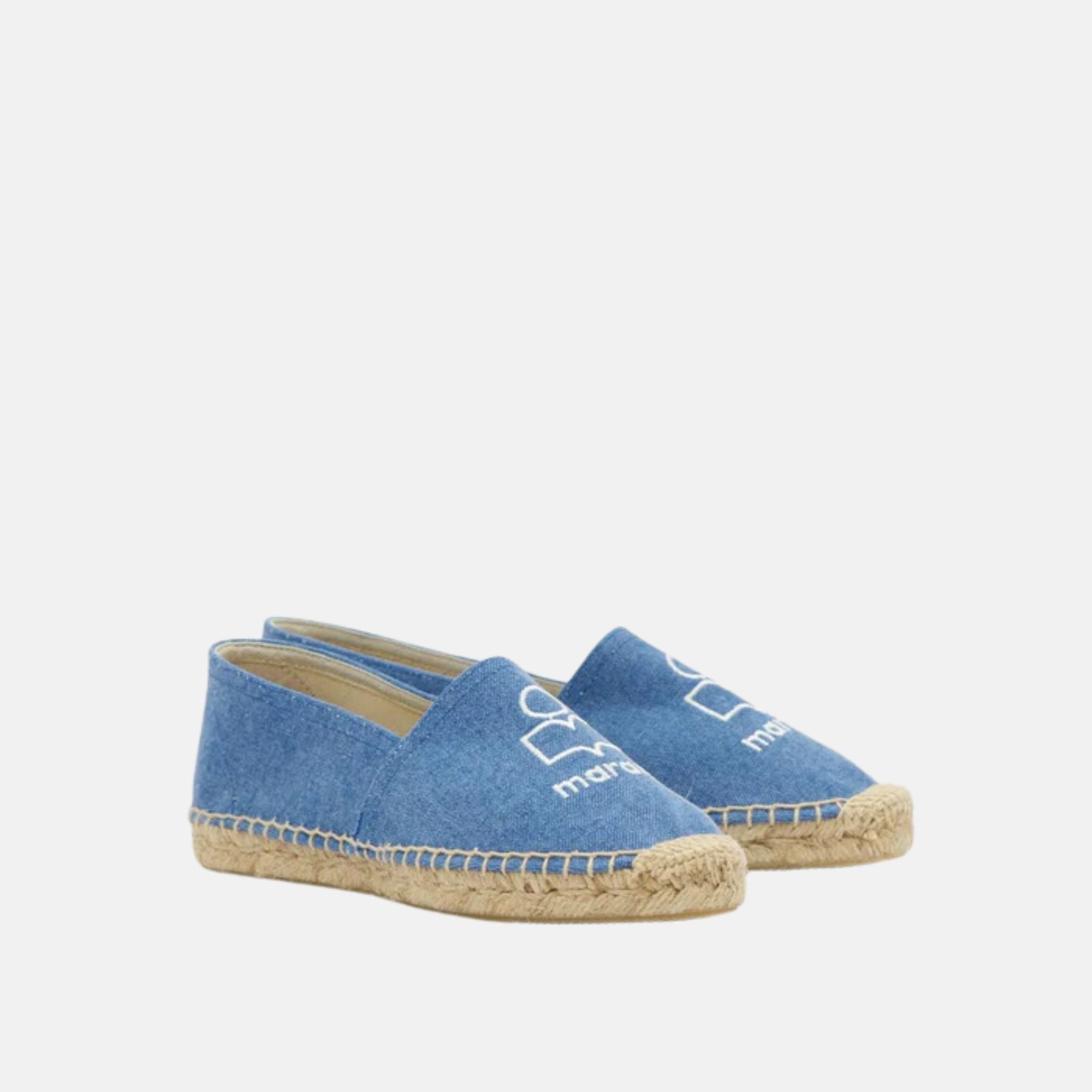 Isabel Marant Canae Canvas Espadrilles, Blue, Front