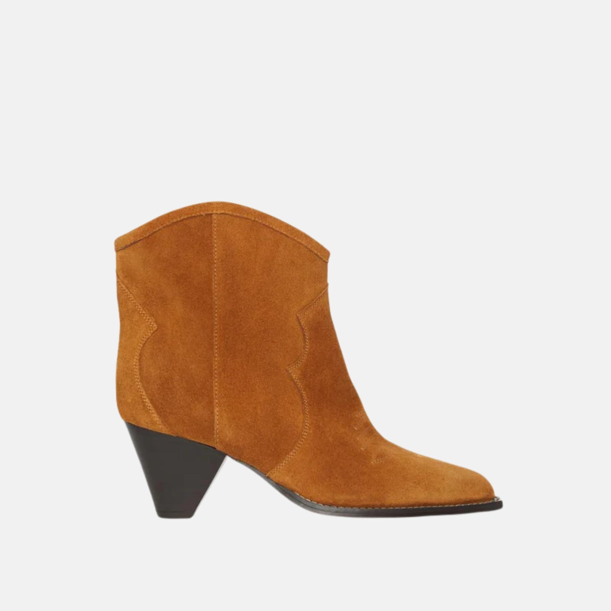 Isabel Marant Darizo High Heeled Cowboy Boots, Cognac, Side