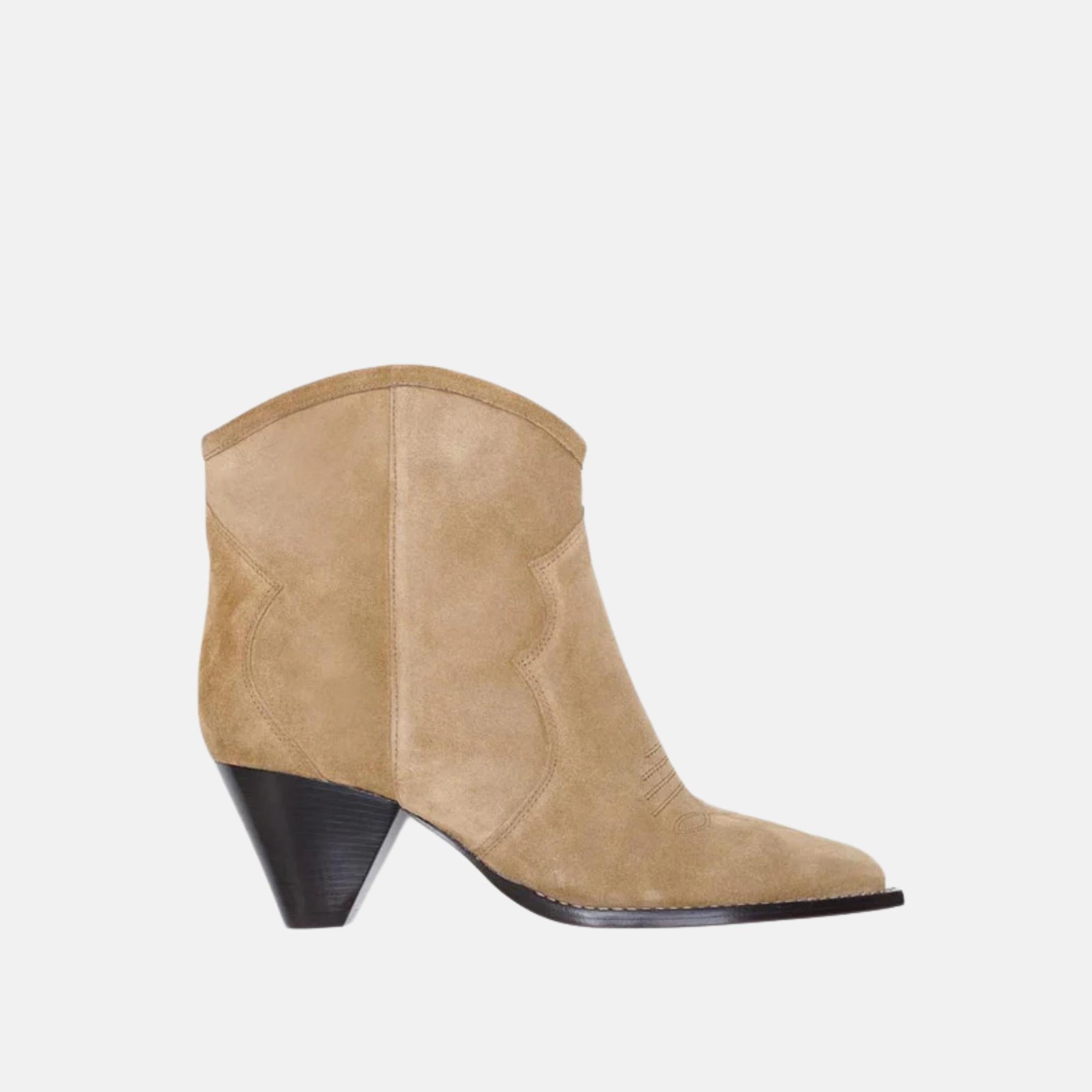 Isabel Marant Darizo High Heeled Cowboy Boots, Taupe, Side