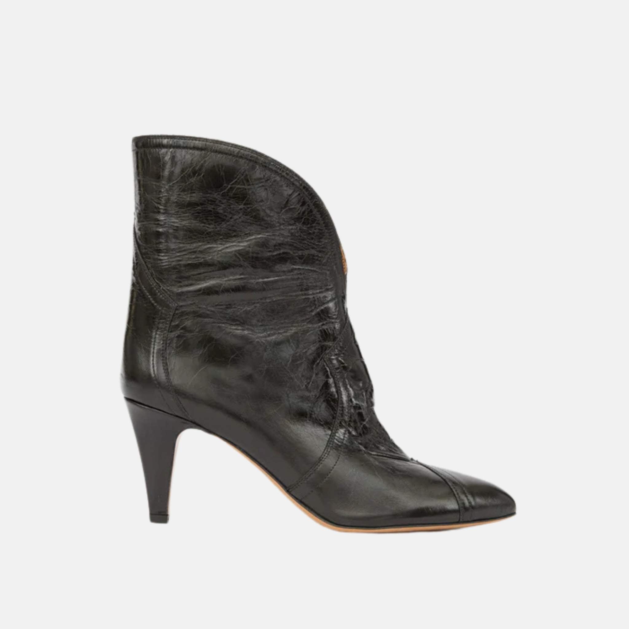 Isabel Marant Davel High Heeled Boots In Shiny Cowhide Leather, SIde