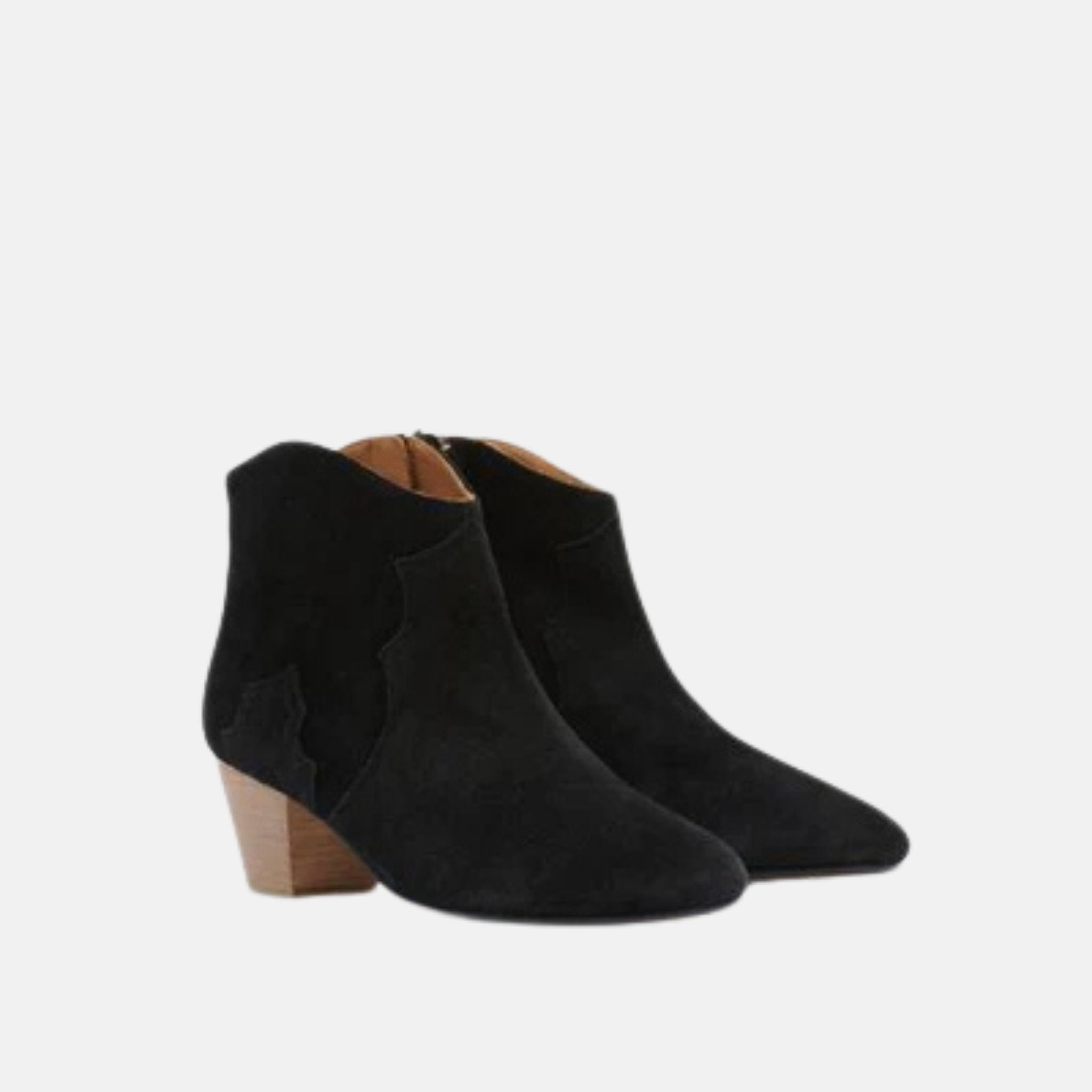 Isabel Marant Dicker Boots In Suede Leather, Balck, Front