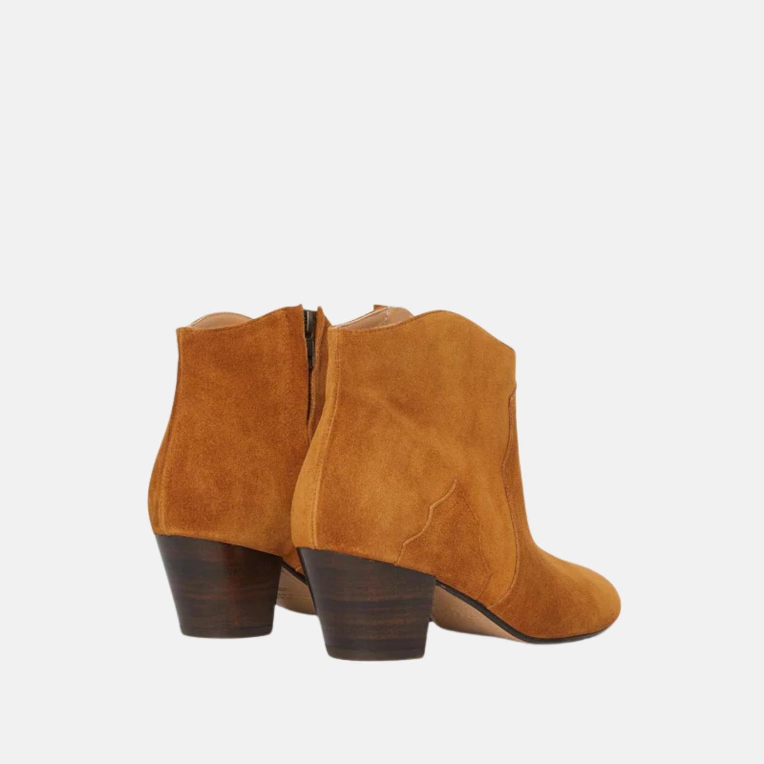 Isabel Marant Dicker Boots In Suede Leather, Cognac, Back