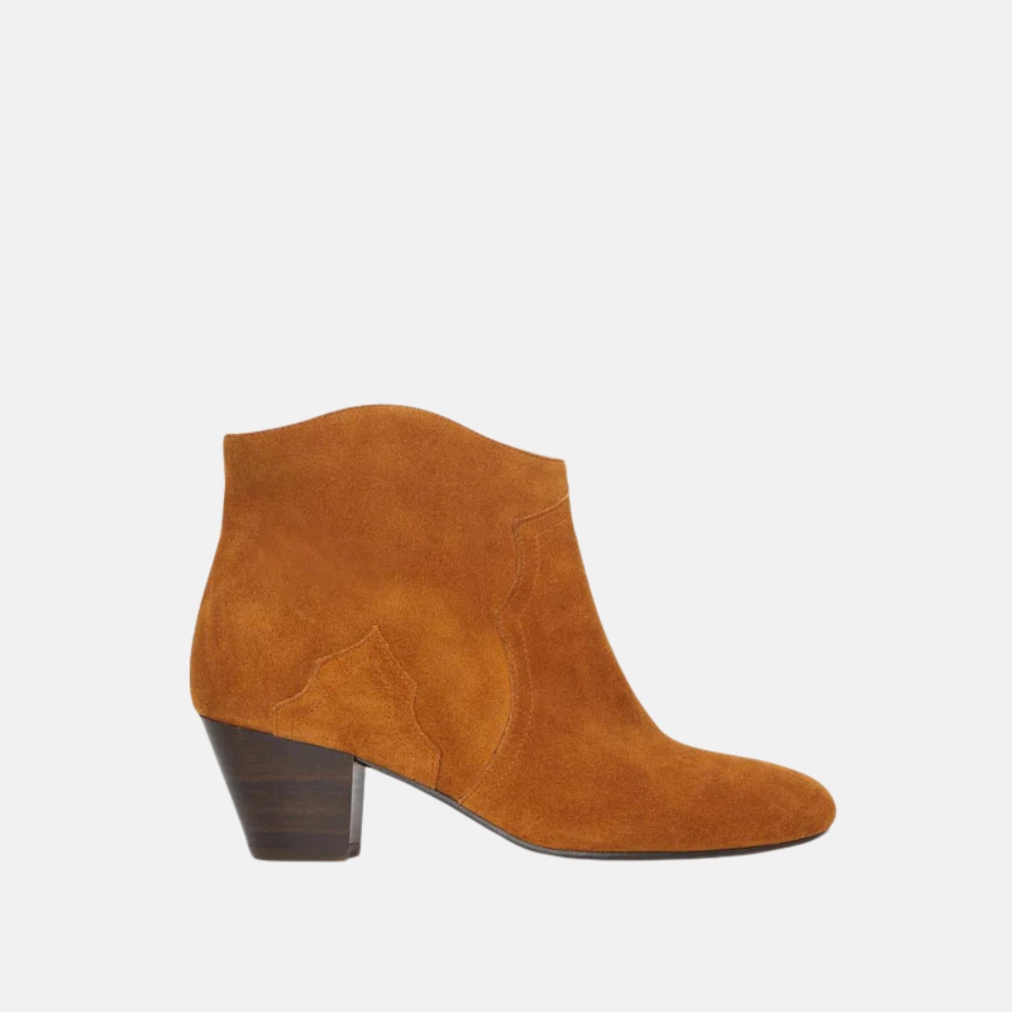 Isabel Marant Dicker Boots In Suede Leather, Cognac, Side