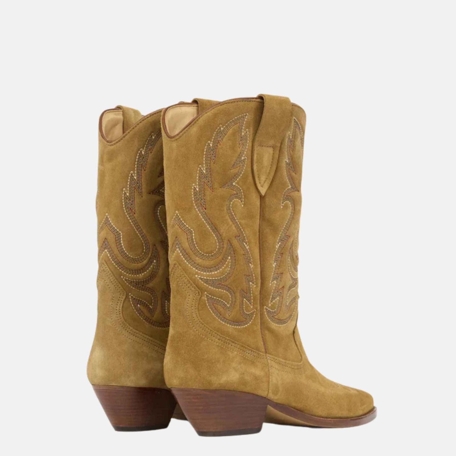 Isabel Marant Duerto Cowboy Boots In Embroidered Suede Calfskin, Back