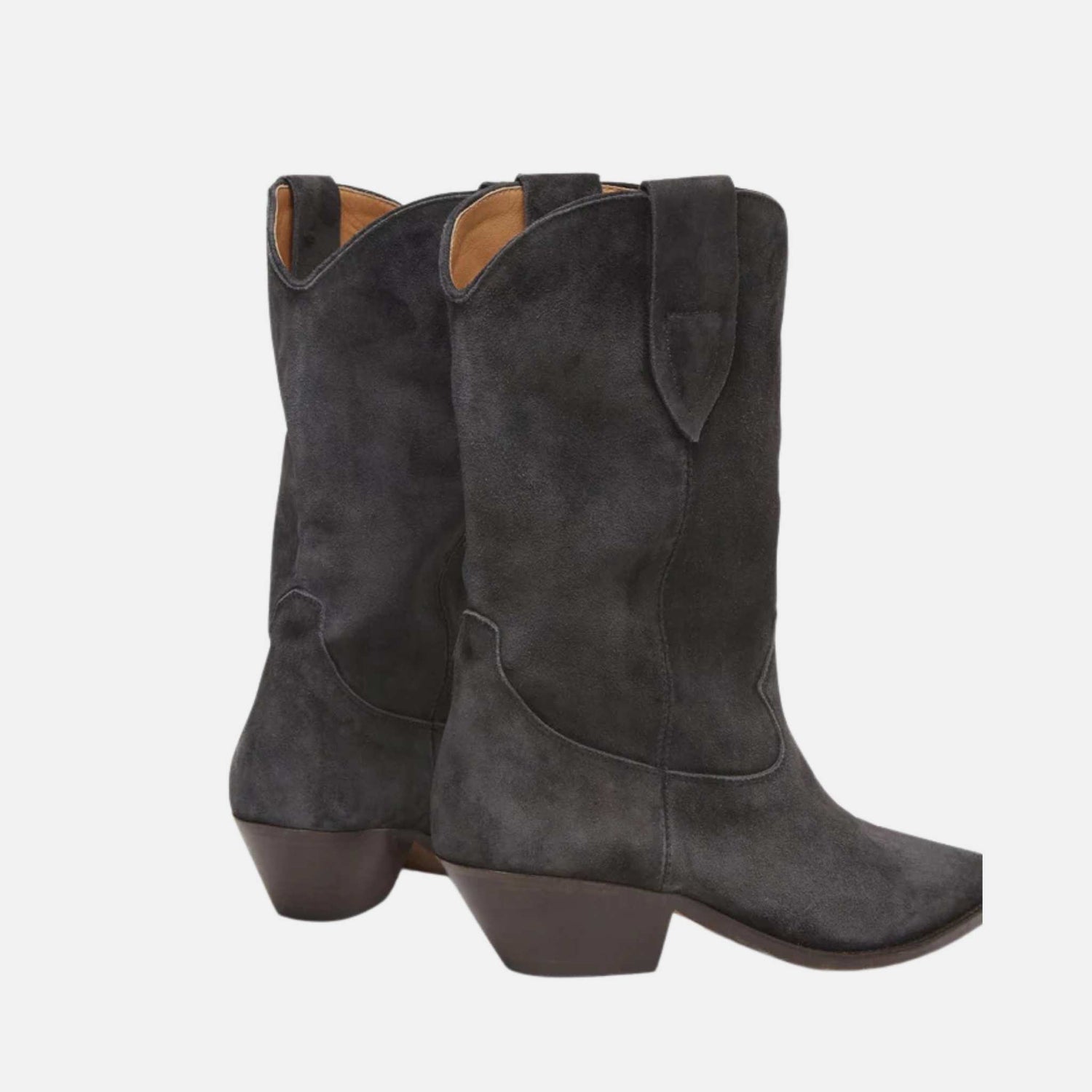 Isabel Marant Duerto Suede Calfskin Leather Cowboy Boots, Black, Back