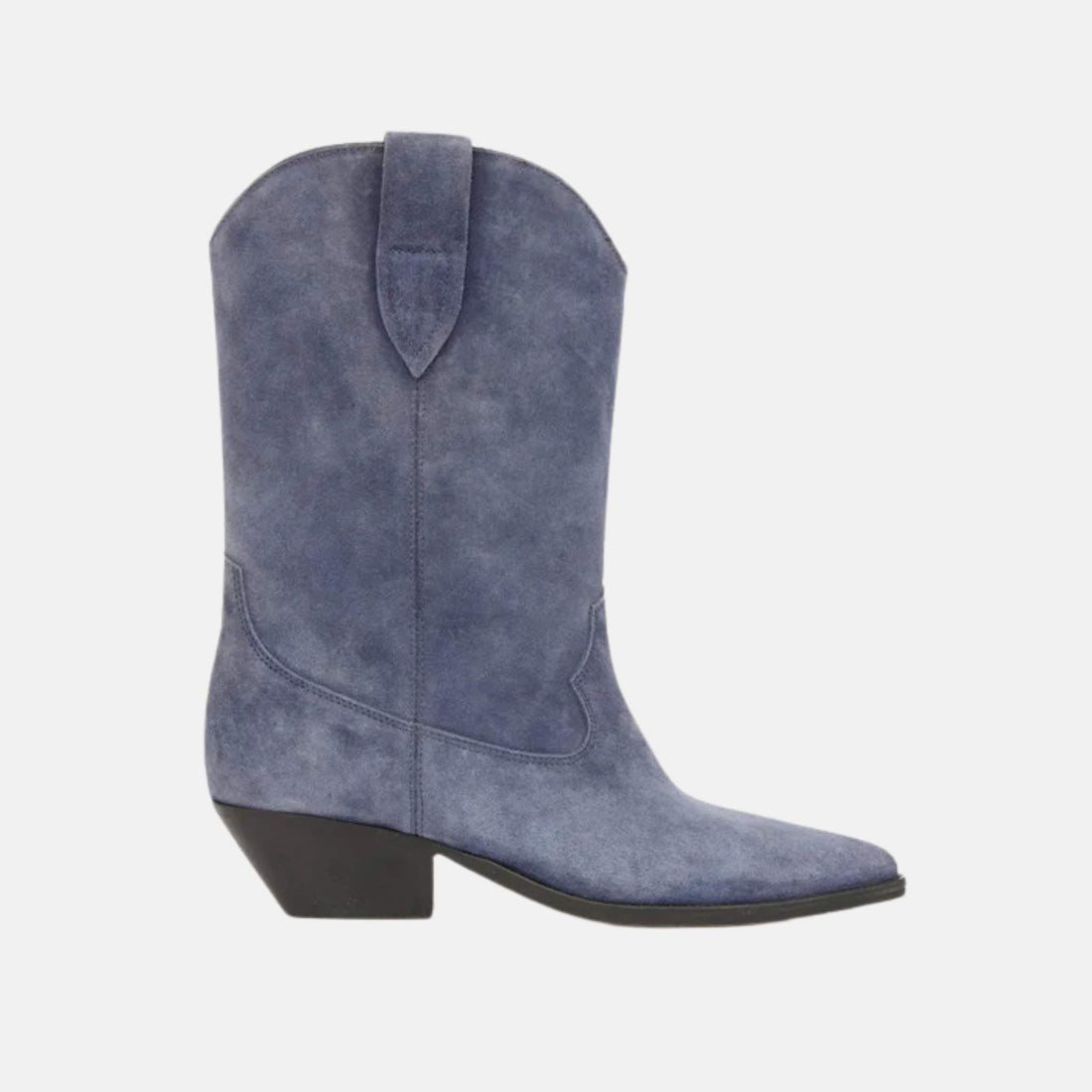Isabel Marant Duerto Suede Calfskin Leather Cowboy Boots, Blue, Side