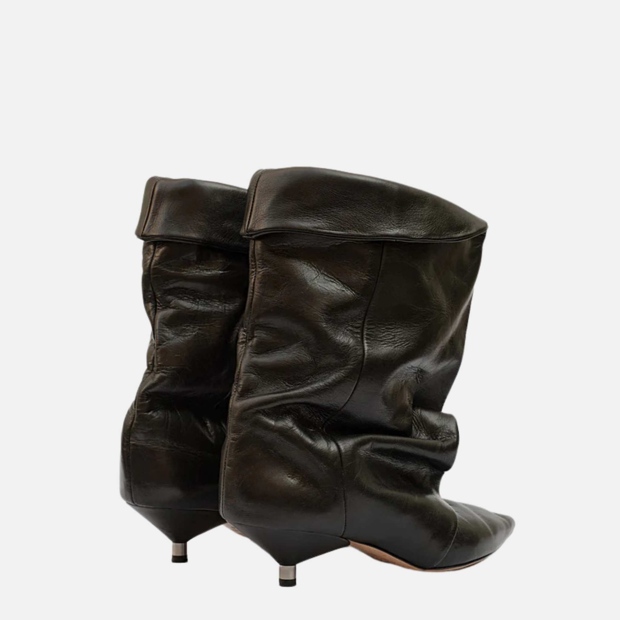 Isabel Marant Edrik High Heeled Draped Boots, Black, Back