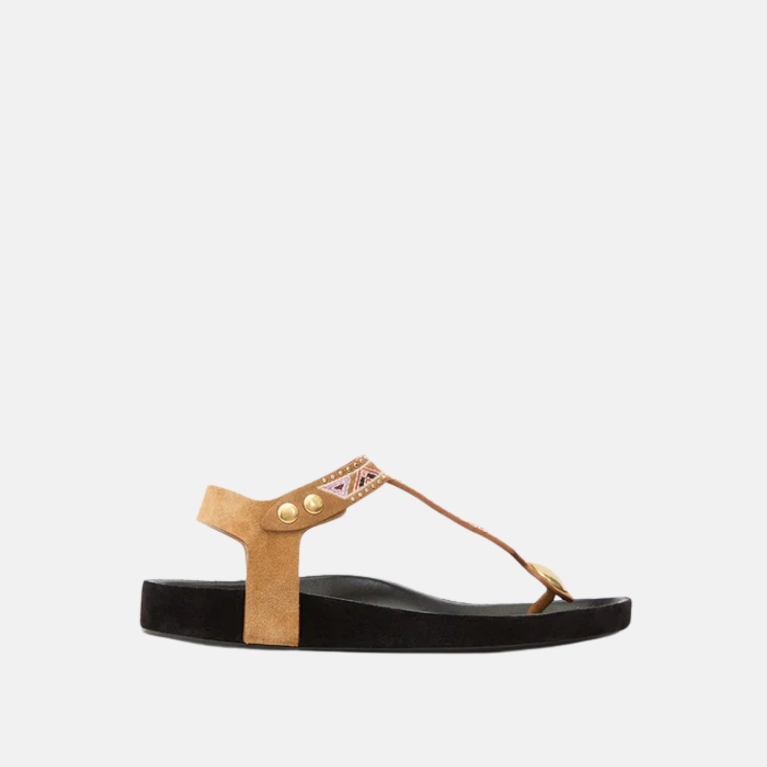 Isabel Marant Enore Embroidered Leather Sandals, Side