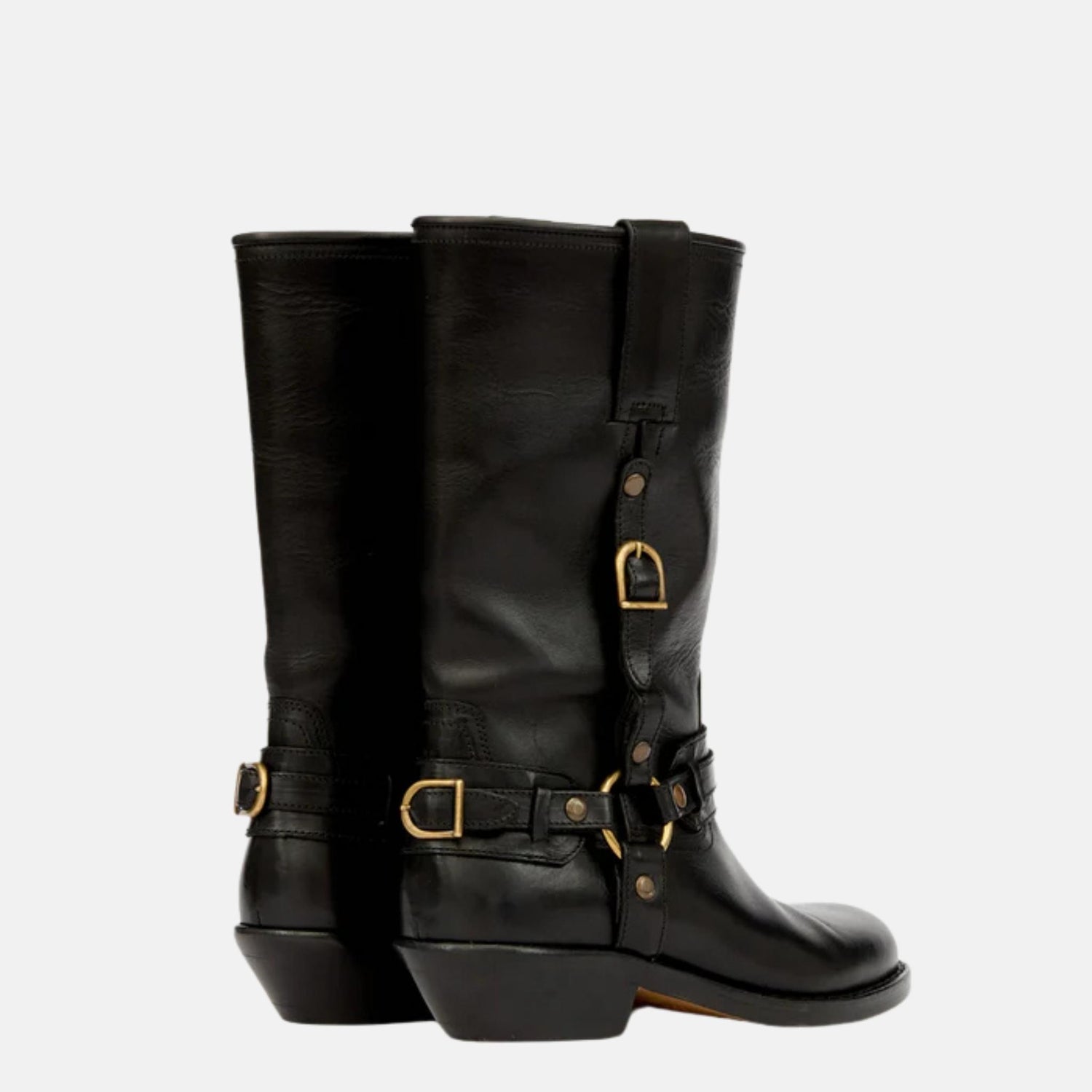 Isabel Marant Heiko Camargue Boots In Leather With Straps, Back