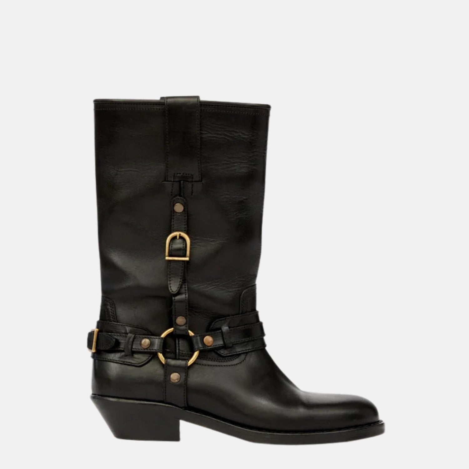 Isabel Marant Heiko Camargue Boots In Leather With Straps, Side