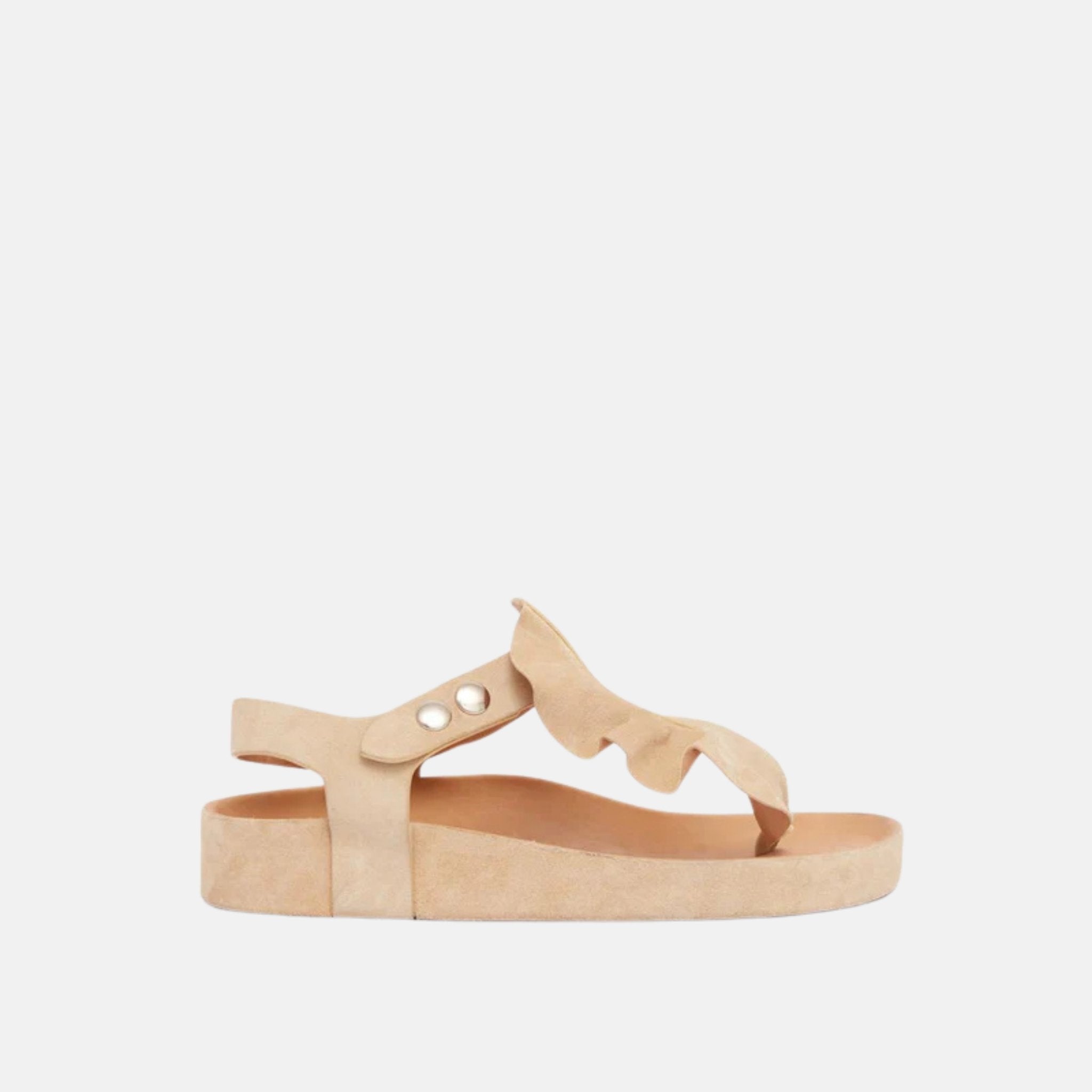 Isabel Marant Isela Flat Sandals In Leather, Side