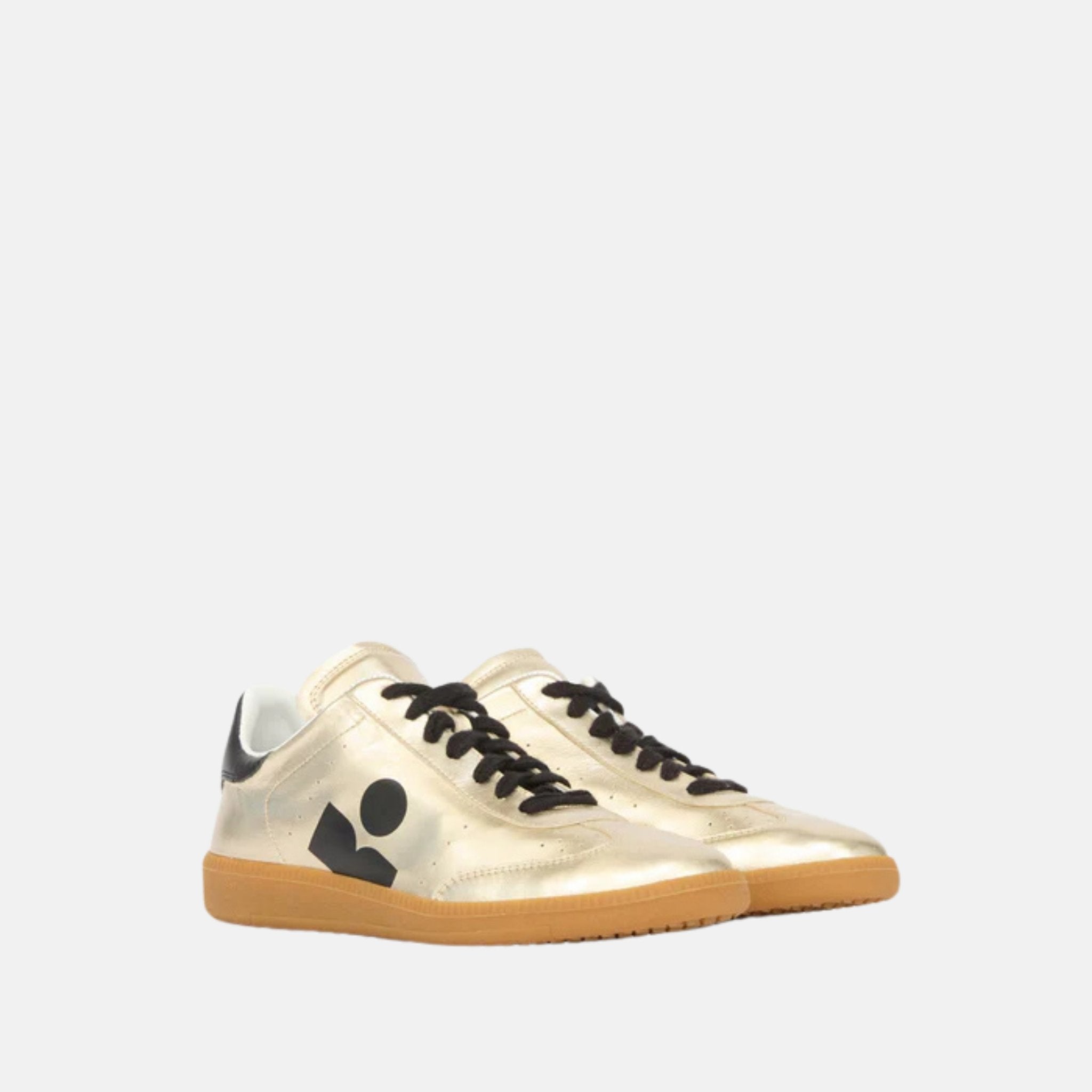 Isabel Marant Kaycee Low Top Sneakers In Metallic Leather, Front