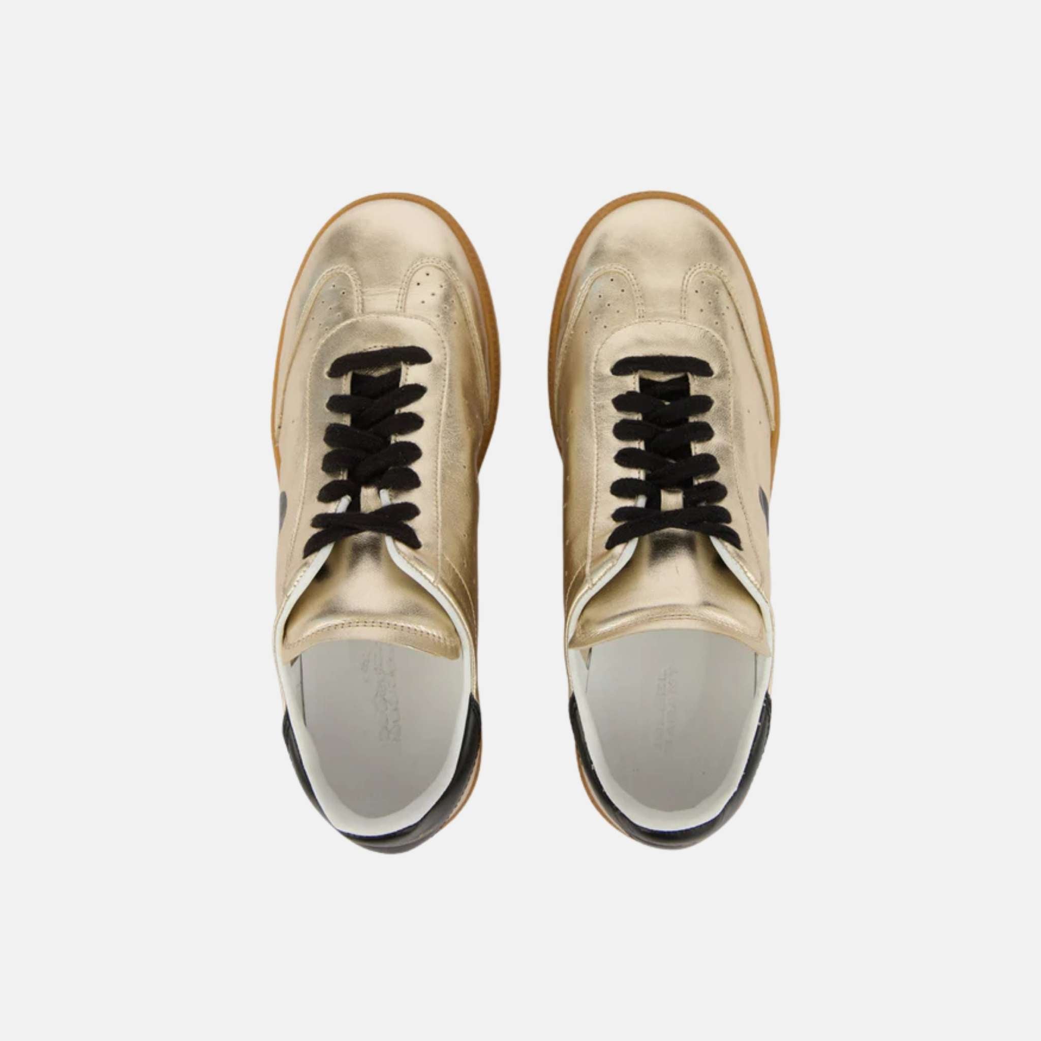 Isabel Marant Kaycee Low Top Sneakers In Metallic Leather, Top