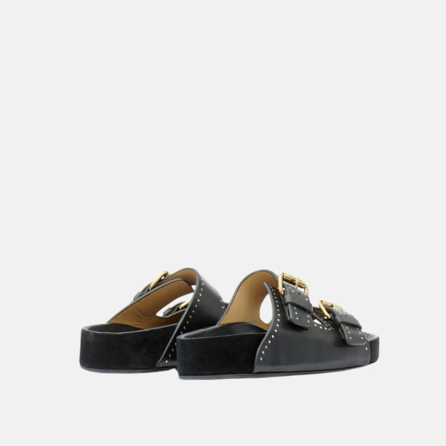 Isabel Marant Lennyo Buckle Sandals In Studded Leather, Back