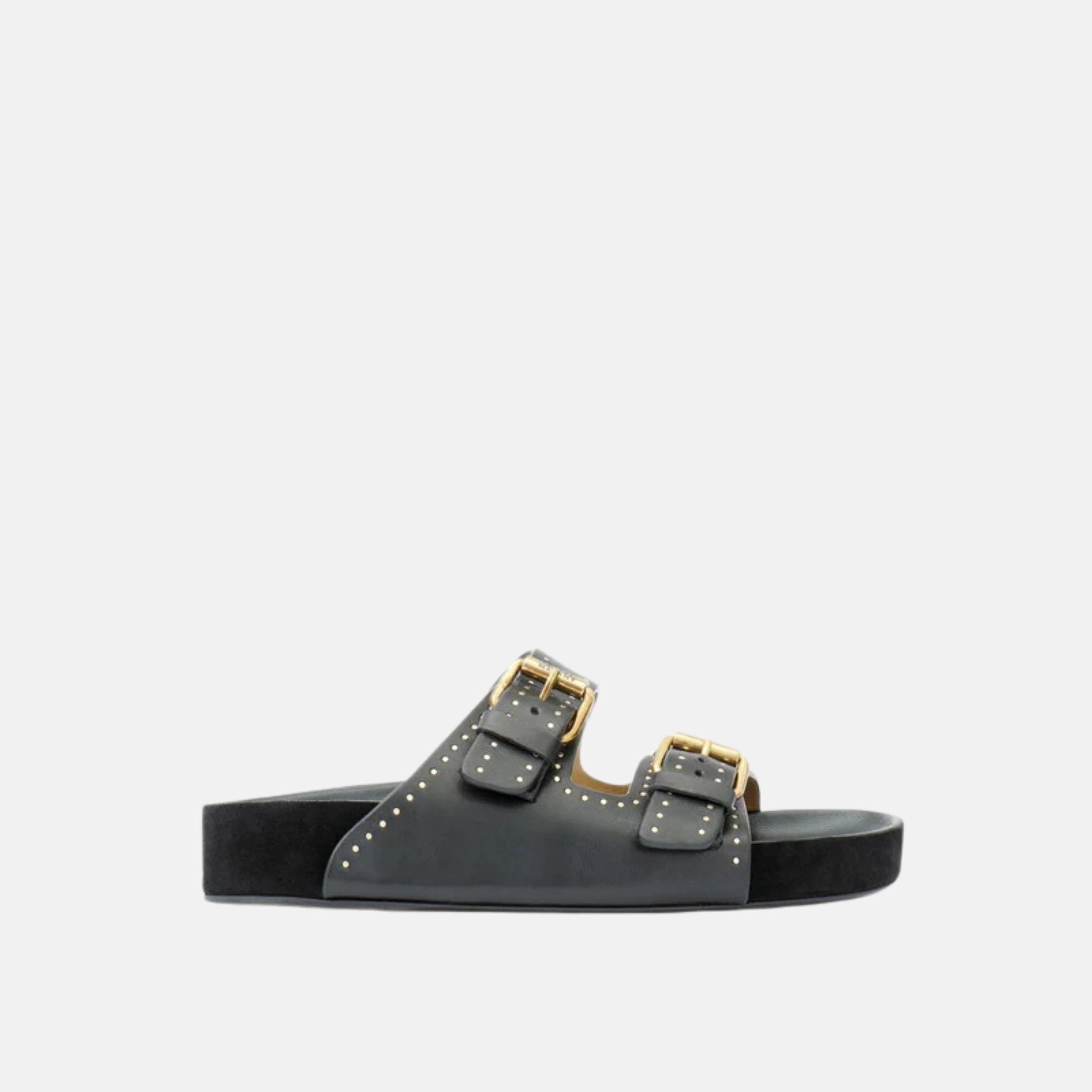 Isabel Marant Lennyo Buckle Sandals In Studded Leather, Side