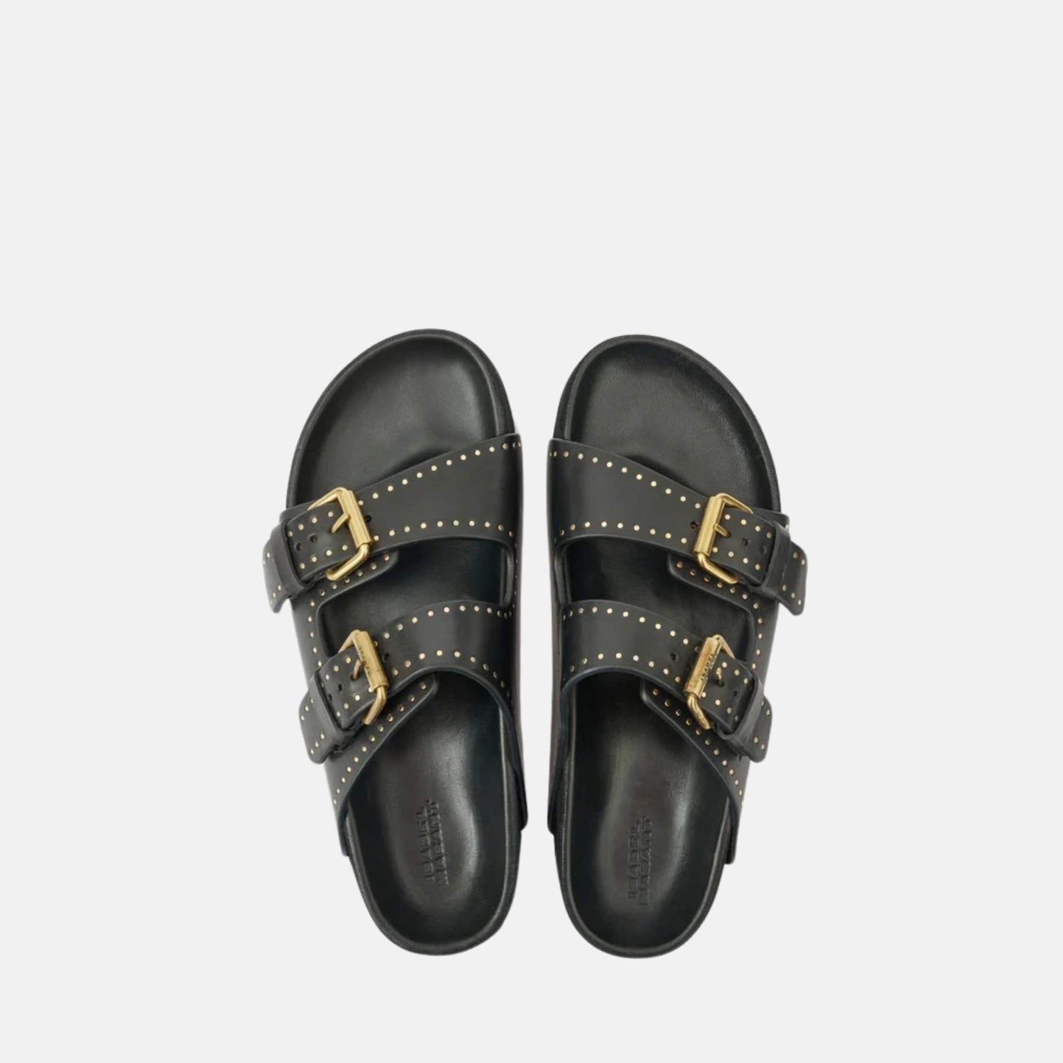 Isabel Marant Lennyo Buckle Sandals In Studded Leather, Top

